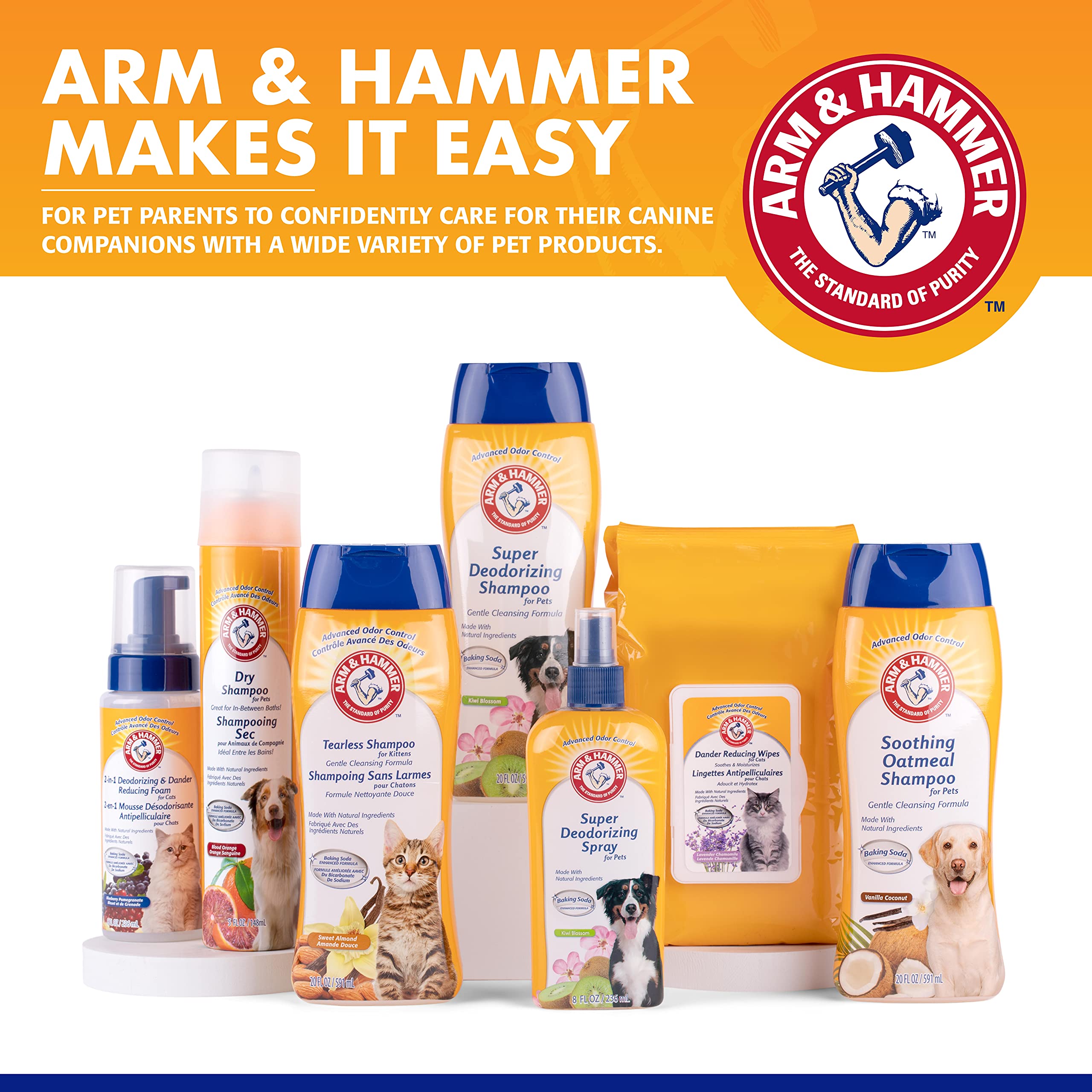 Arm & Hammer For Pets Super Deodorizing Shampoo For Dogs | Best Odor Eliminating Dog Shampoo | Great For All Dogs & Puppies, Fresh Kiwi Blossom Scent, 16 Oz