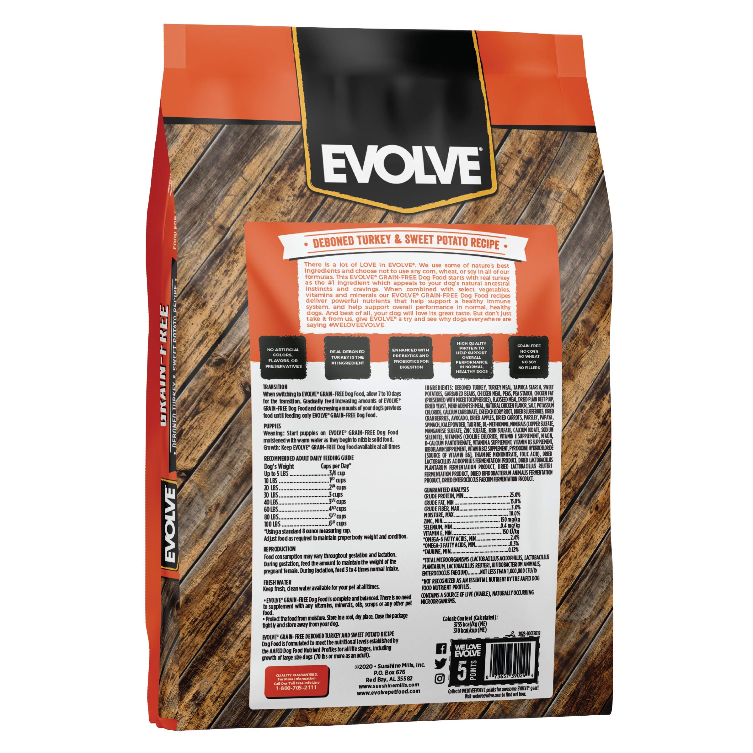 Evolve Grain Free Deboned Turkey & Sweet Potato Recipe Dog Food, 13 lb.