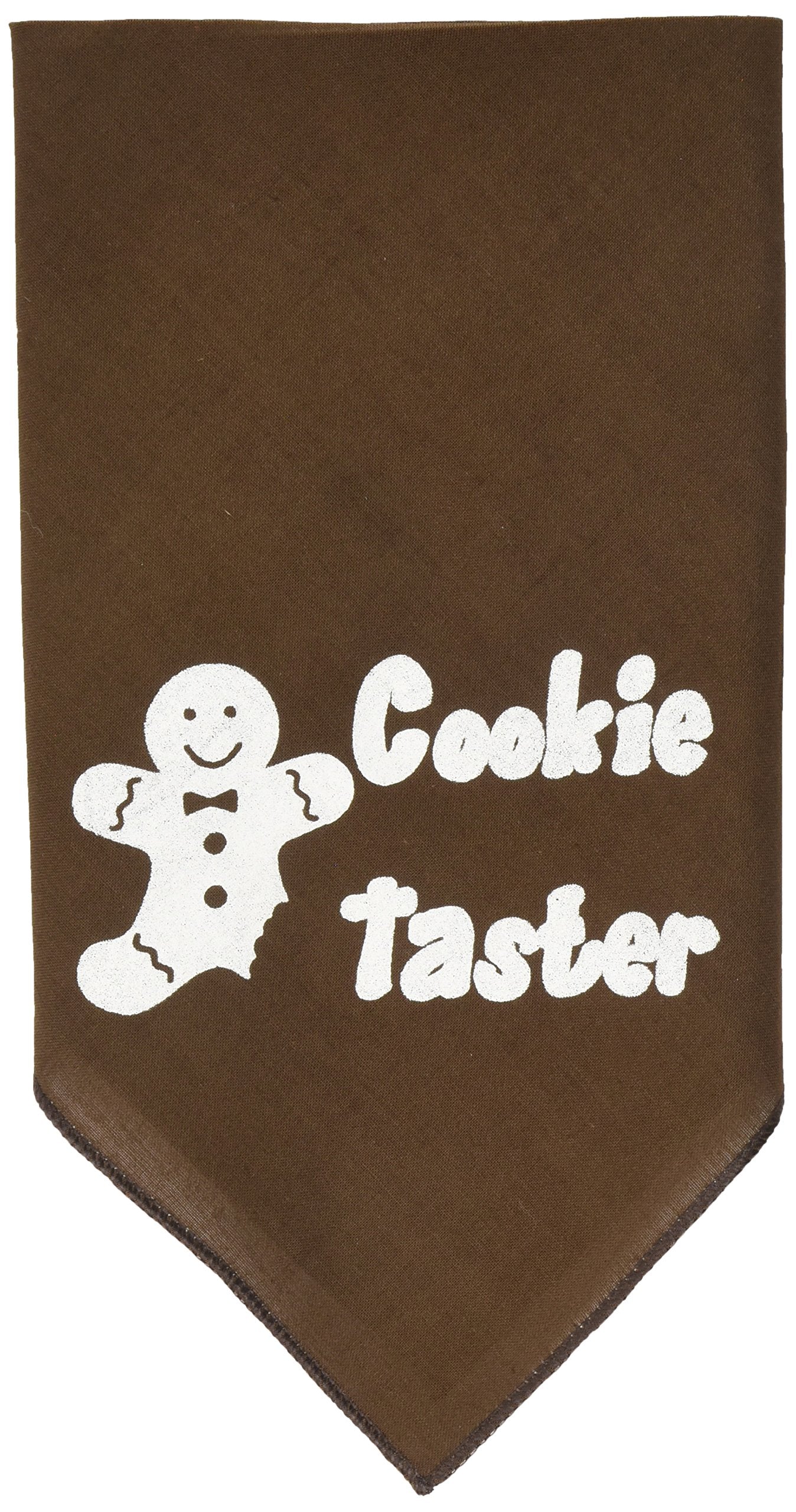 Christmas Pet and Dog Bandana Screen Printed, "Cookie Taster" Cocoa Small