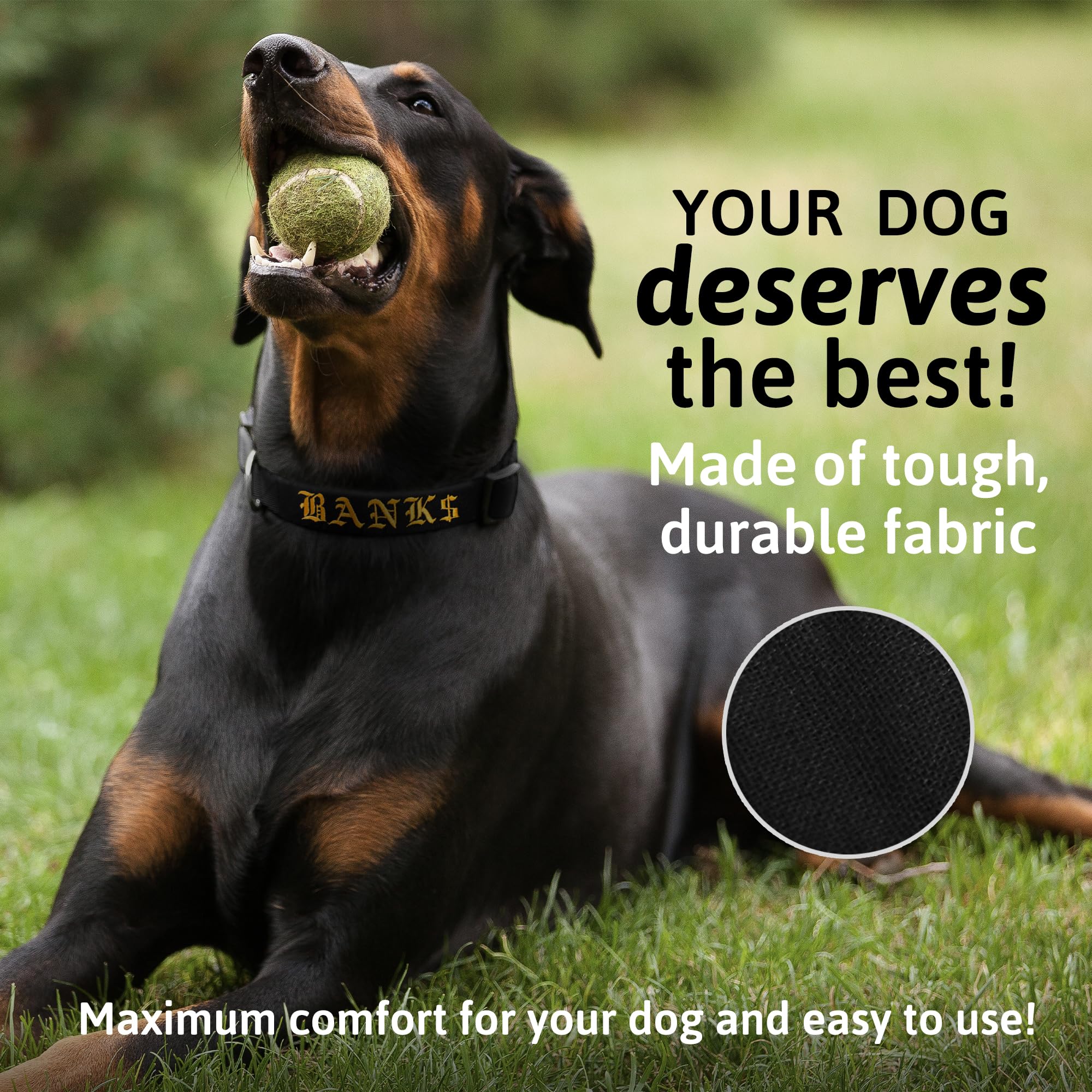 Personalized Dog Collar, Embroidered Pet Collar With Name And Phone Number Adjustable Name Tag For Small, Medium, And Large Dogs