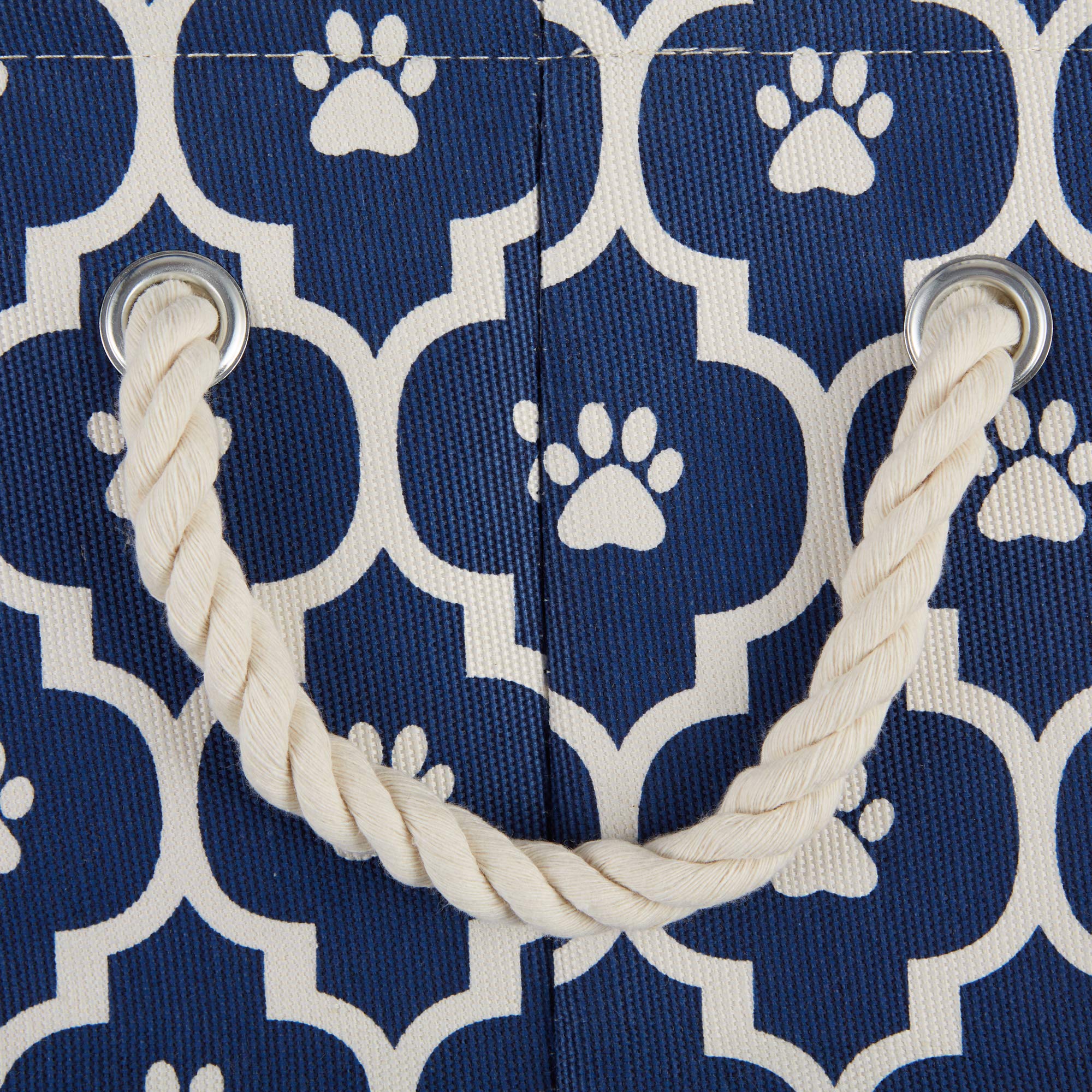 Bone Dry Pet Storage Collection Lattice Paw Print, Large Rectangle, Nautical Blue