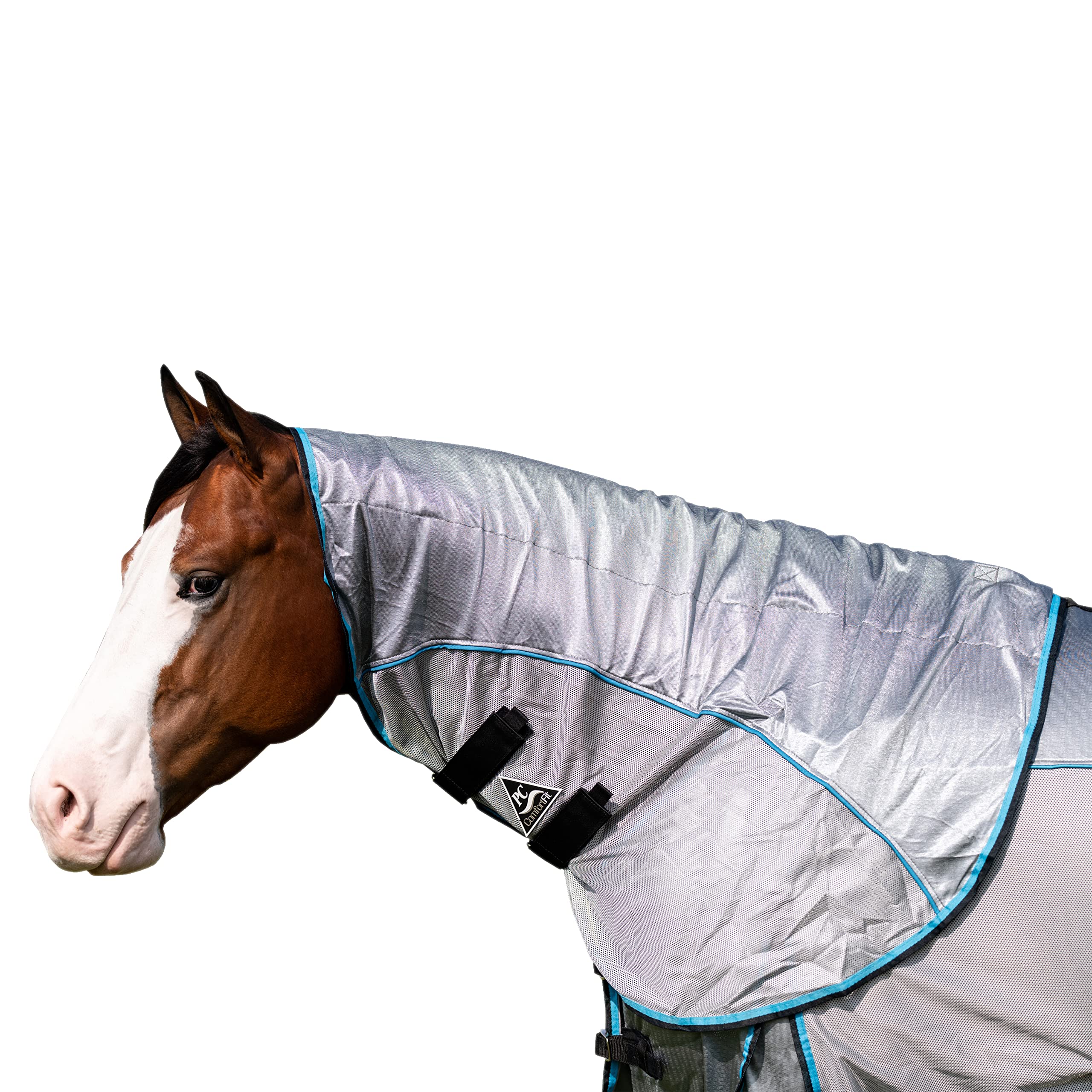 Professionals Choice Comfort-Fit Fly Neck Cover | Jersey Mesh Material | Universal Size (Pacific/Blue)