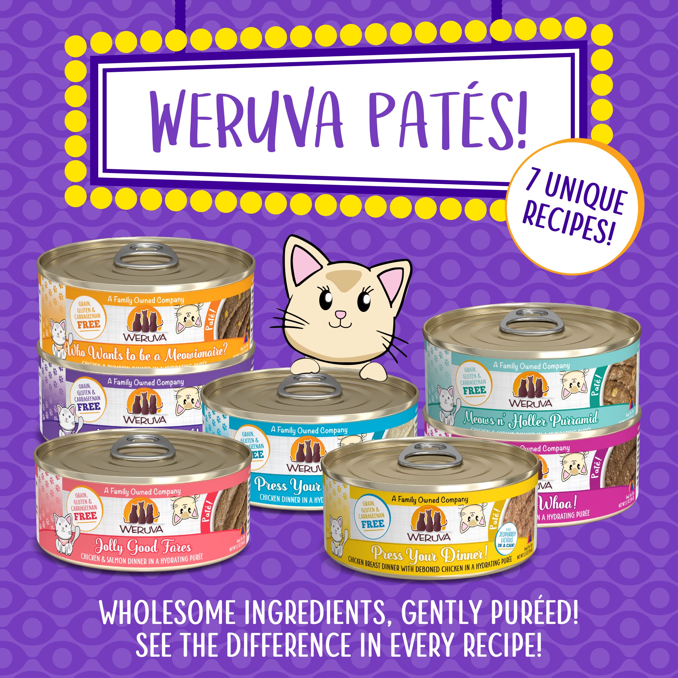 Weruva Wet Cat Food, Meal or No Deal with Chicken and Beef Pate, 5.5oz Can, Pack of 8