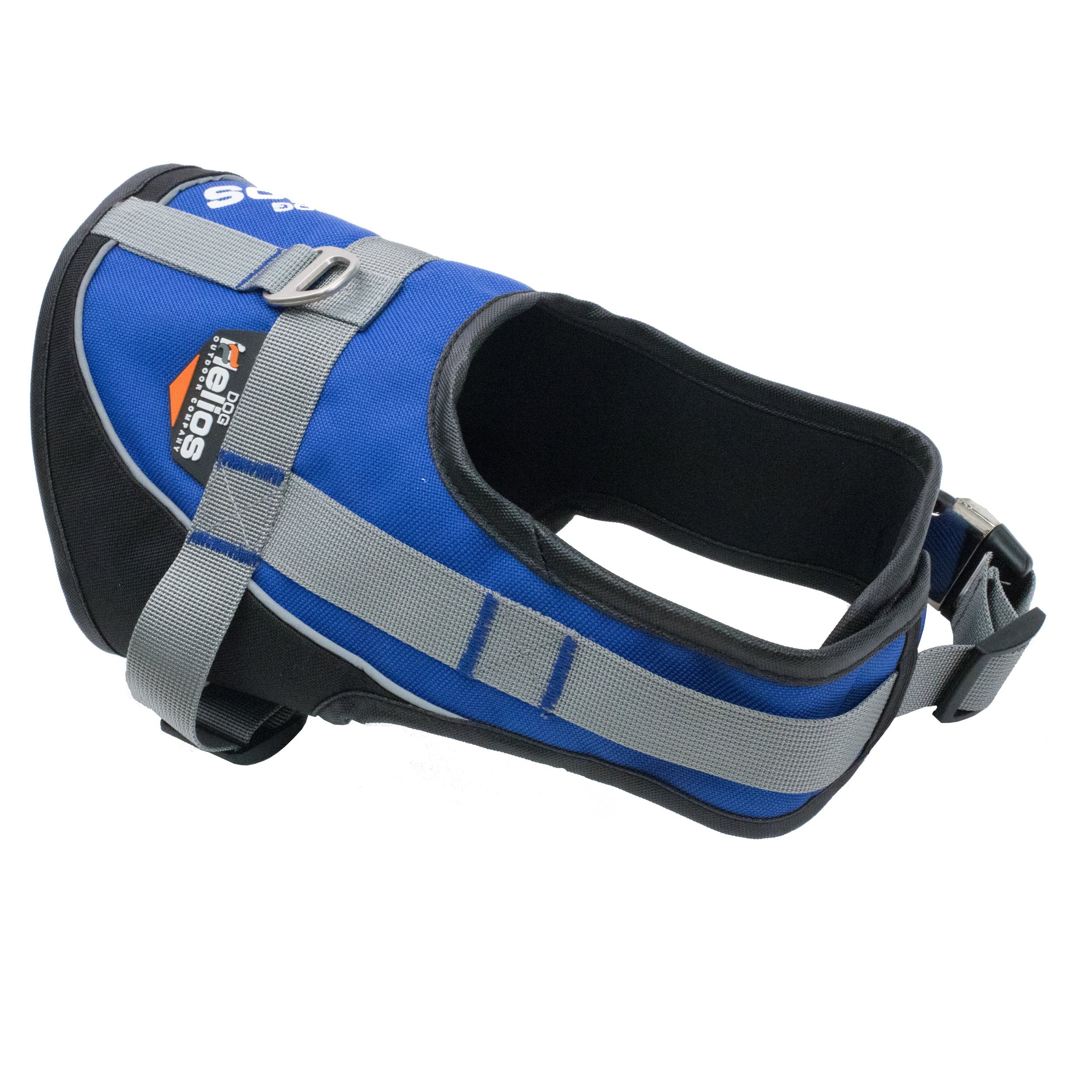 DOGHELIOS 'Bark-Mudder' Easy Tension 3M Reflective Endurance 2-in-1 Adjustable Pet Dog Leash and Harness, Large, Blue