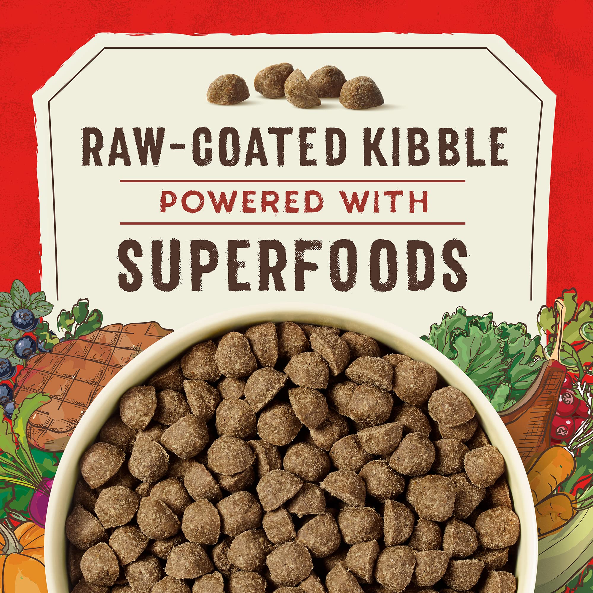 Stella & Chewys SuperBlends Raw Coated Wholesome Grains Grass-Fed Beef, Beef Liver & Lamb Recipe with Superfoods, 3.5 lb. Bag