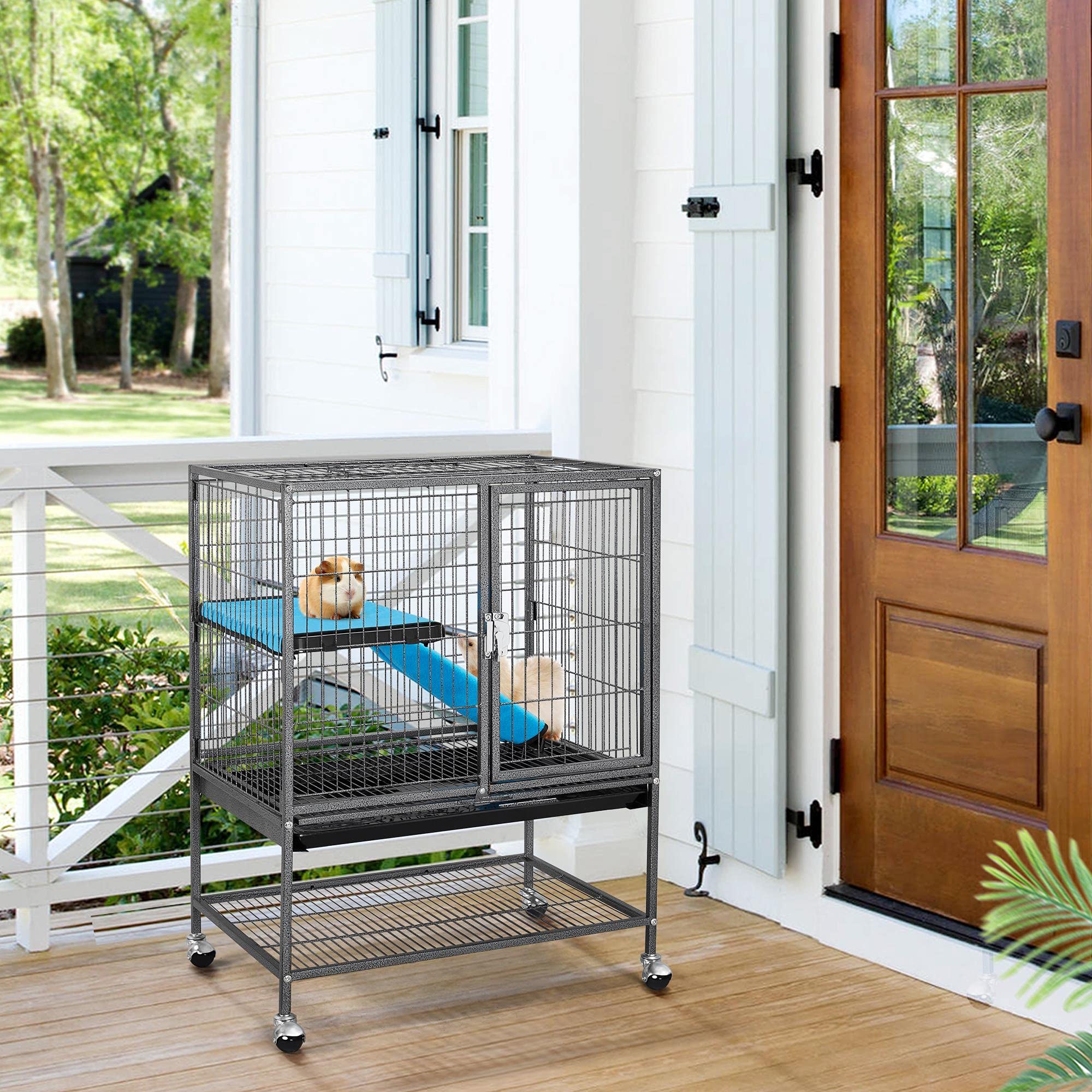Yaheetech Metal 34'' Ferret Cage Critter Nation Cage Indoor For Adult Rats/Rabbits/Ferrets/Chinchillas 2-Tiers Small Animal Cage