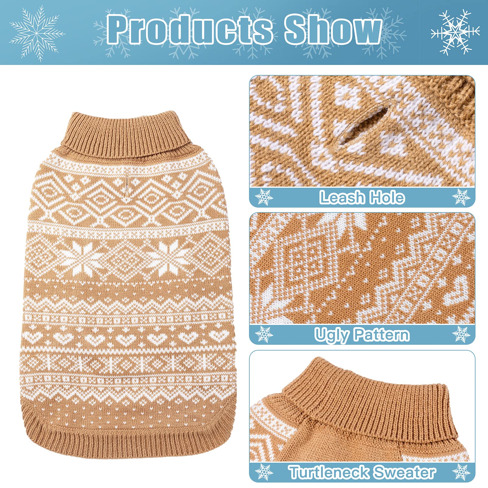 HOMIMP Dog Sweater Argyle Beige ML