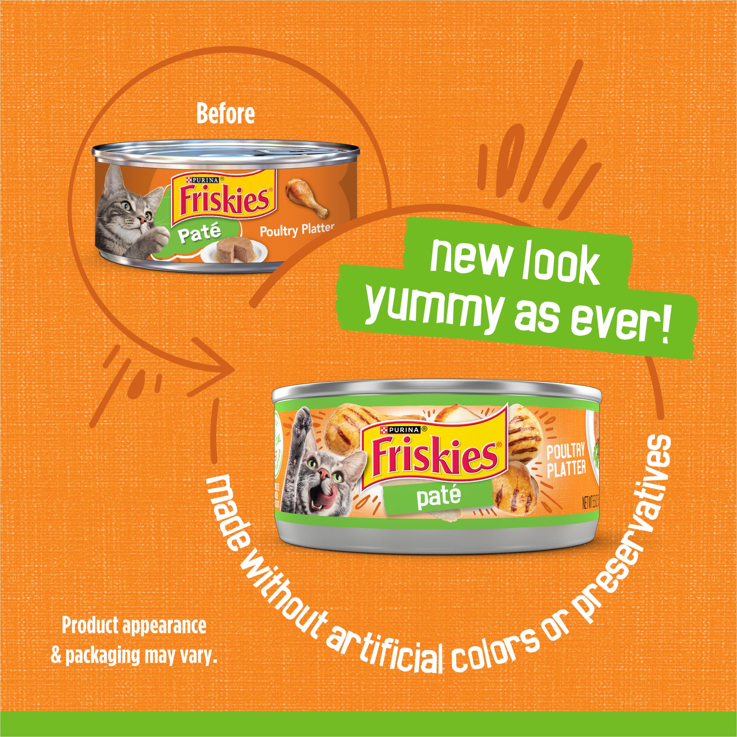 Purina Friskies Wet Cat Food Pate, Poultry Platter - (Pack of 24) 5.5 oz. Cans