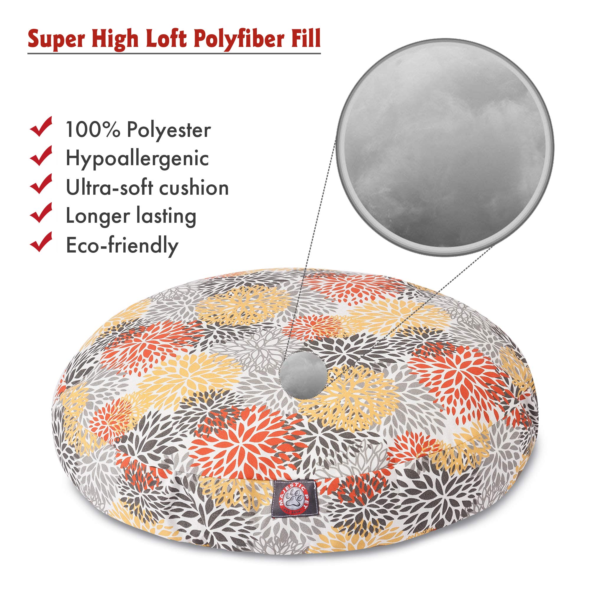 Majestic Pet Citrus Blooms Large Round Pet Bed