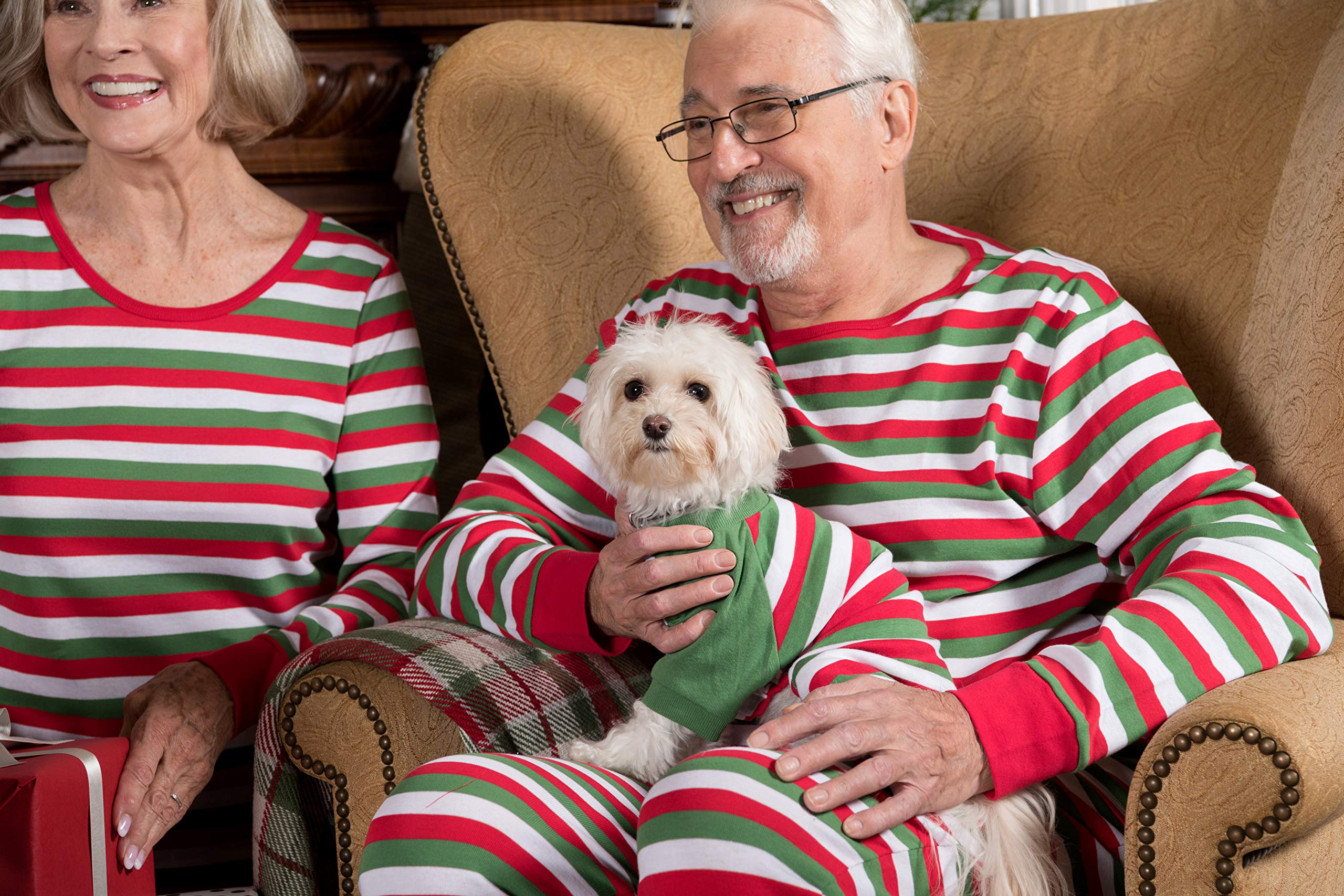 Leveret Matching Dog Pajamas Christmas Pjs 100% Cotton Red/White/Green Size Medium