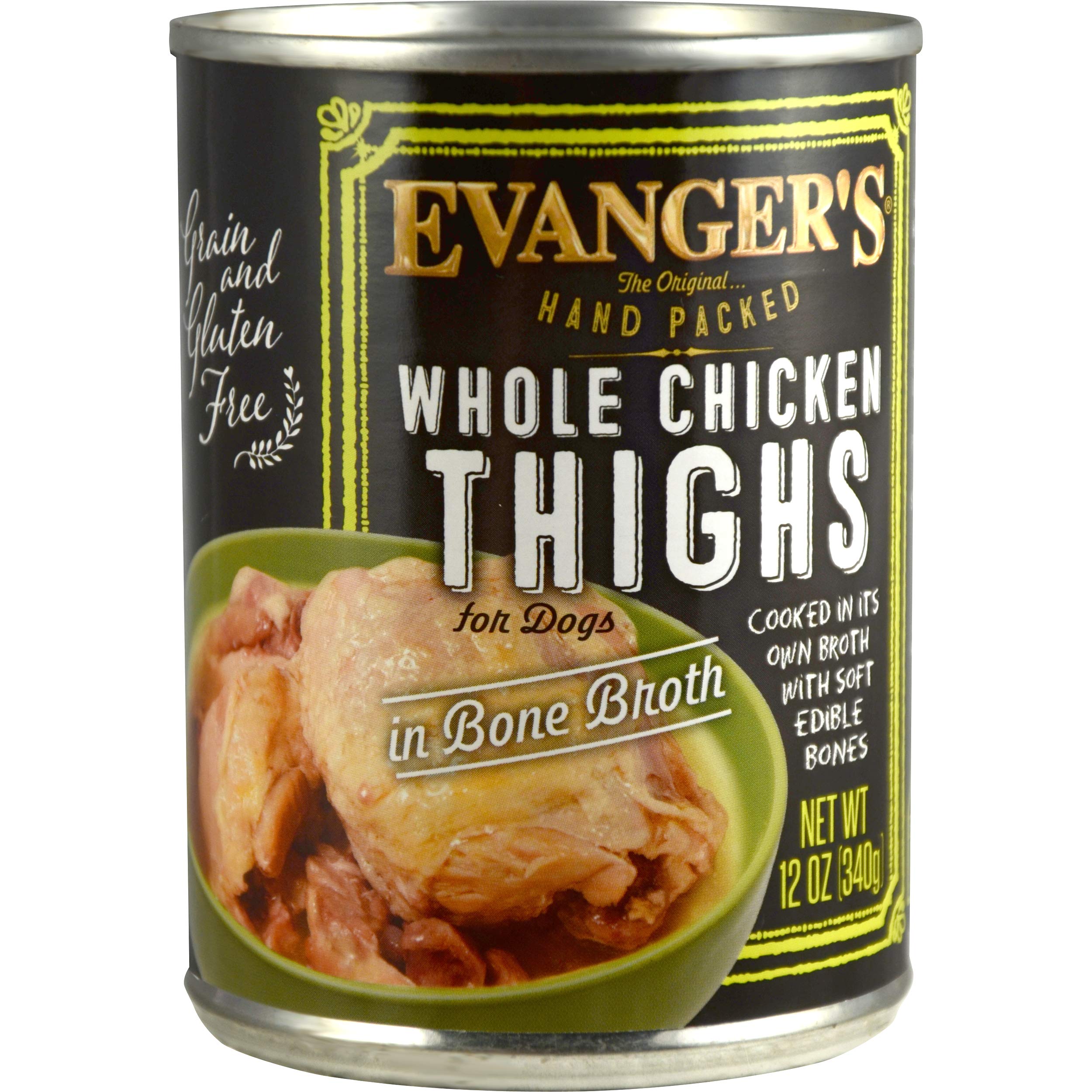 Evangers Hand-Packed Whole Chicken Thighs Canned Dog Food 12/12-oz cans