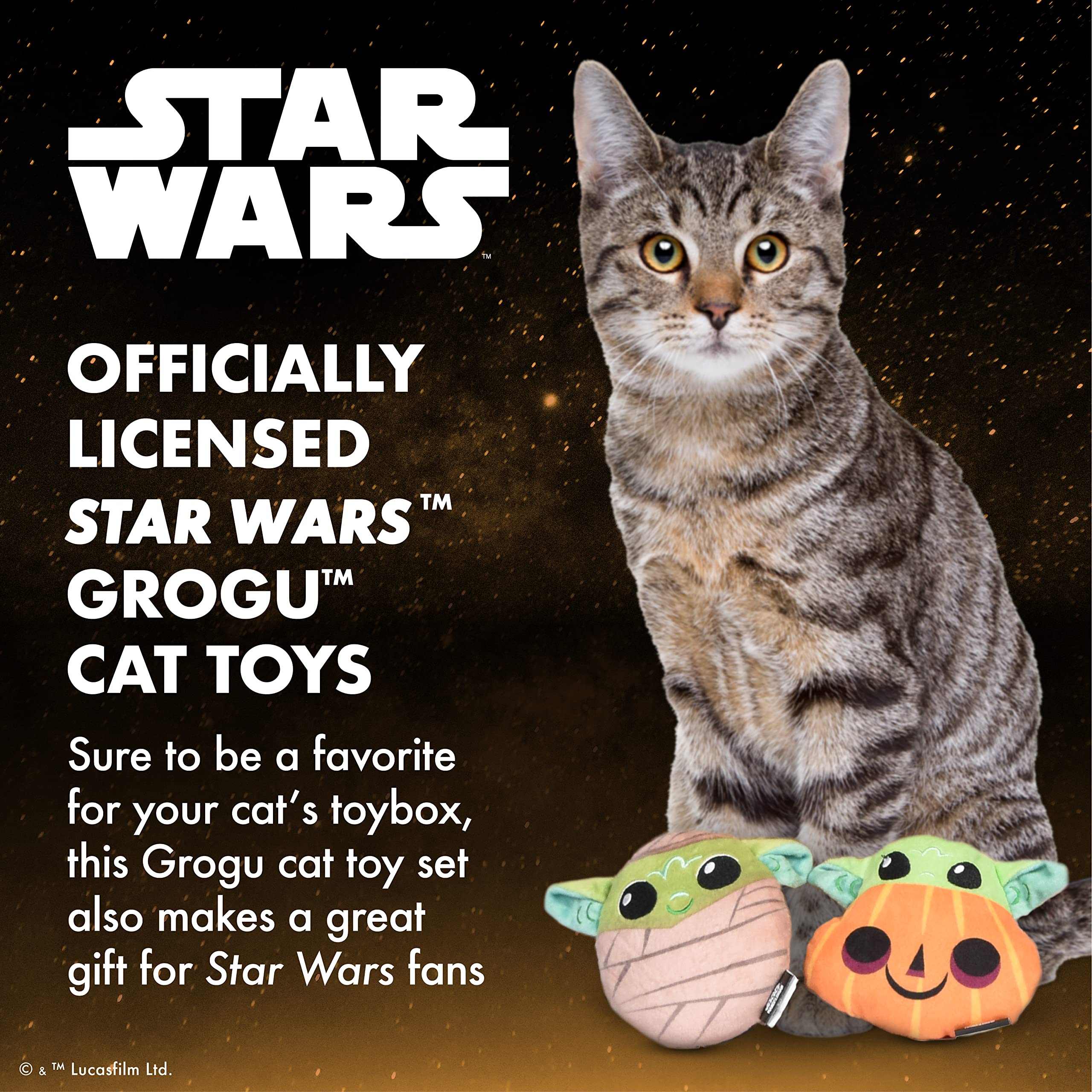 Star Wars For Pets The Mandalorian 4    Halloween Cat Toys 2Pc Grogu Mummy & Grogu Pumpkin With Catnip | For Pets Grogu Catnip C