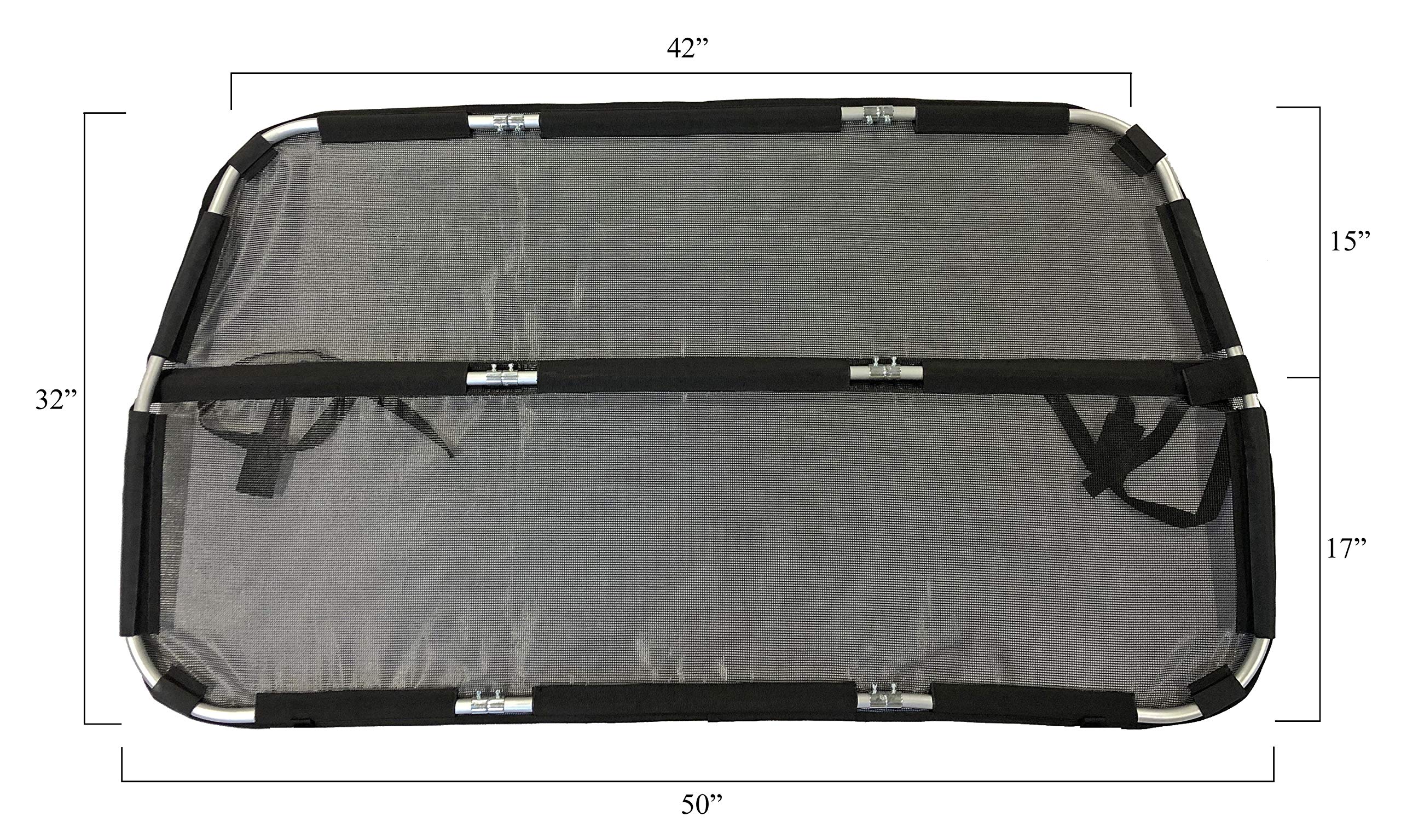 Deluxe 50' Wide Dog Barrier For Cars, Suvs, Trucks, And Cuvs – Pet Restraint Backseat Divider | Mesh Net Screen Shield Behind Front Or Rear Seats Cargo Area – Ideal For Travel Safety