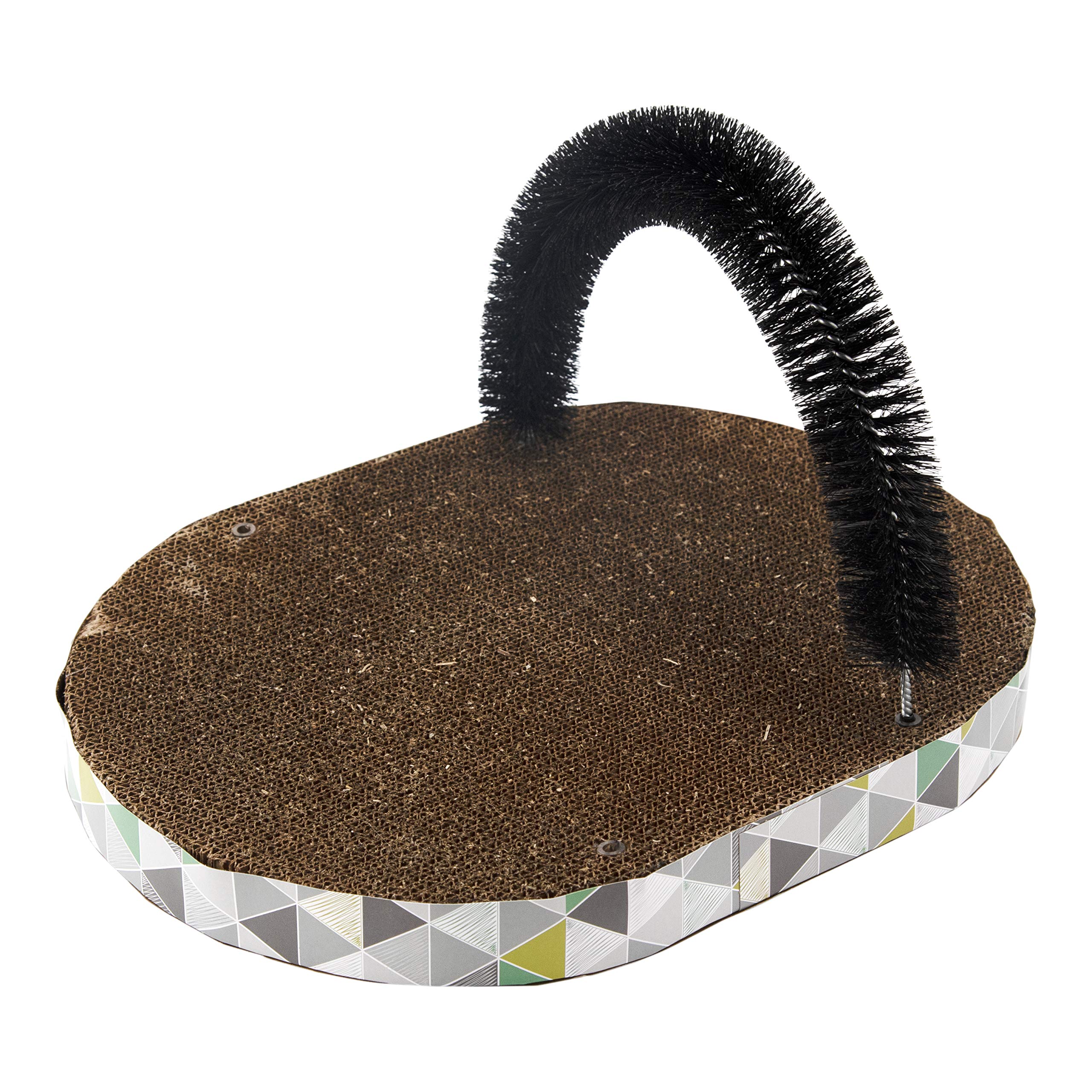 Petstages Scratch & Groom Cat Toy  Catnip Infused, Interactive Design For Scratching, Self Grooming Brush & Play, Keeps Nails H