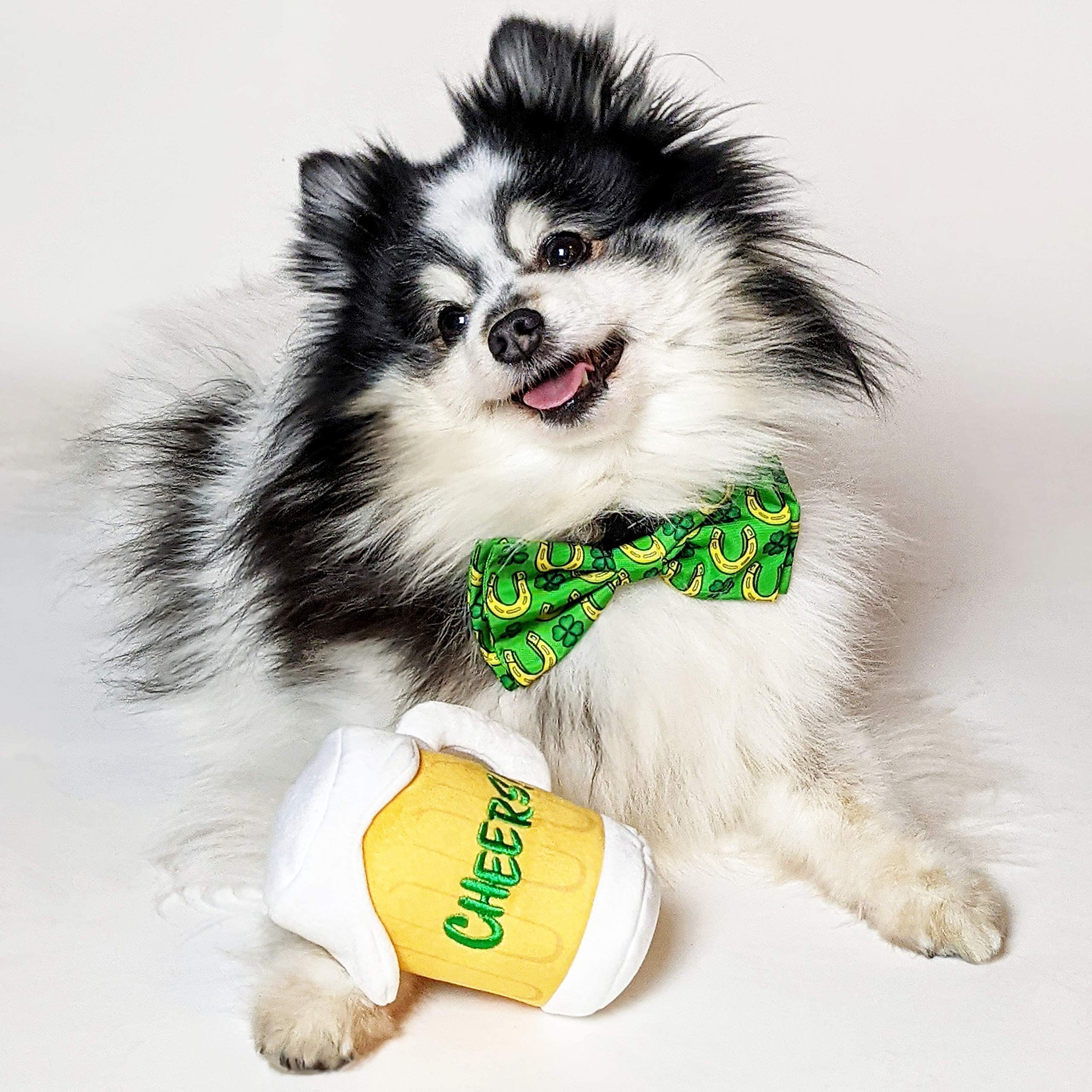 Huxley & Kent Bow Tie For Pets - Lucky Charm (Large) - St. Patricks Day Bow Tie Collar Attachment - Fun Bow Ties For Dogs & Cats