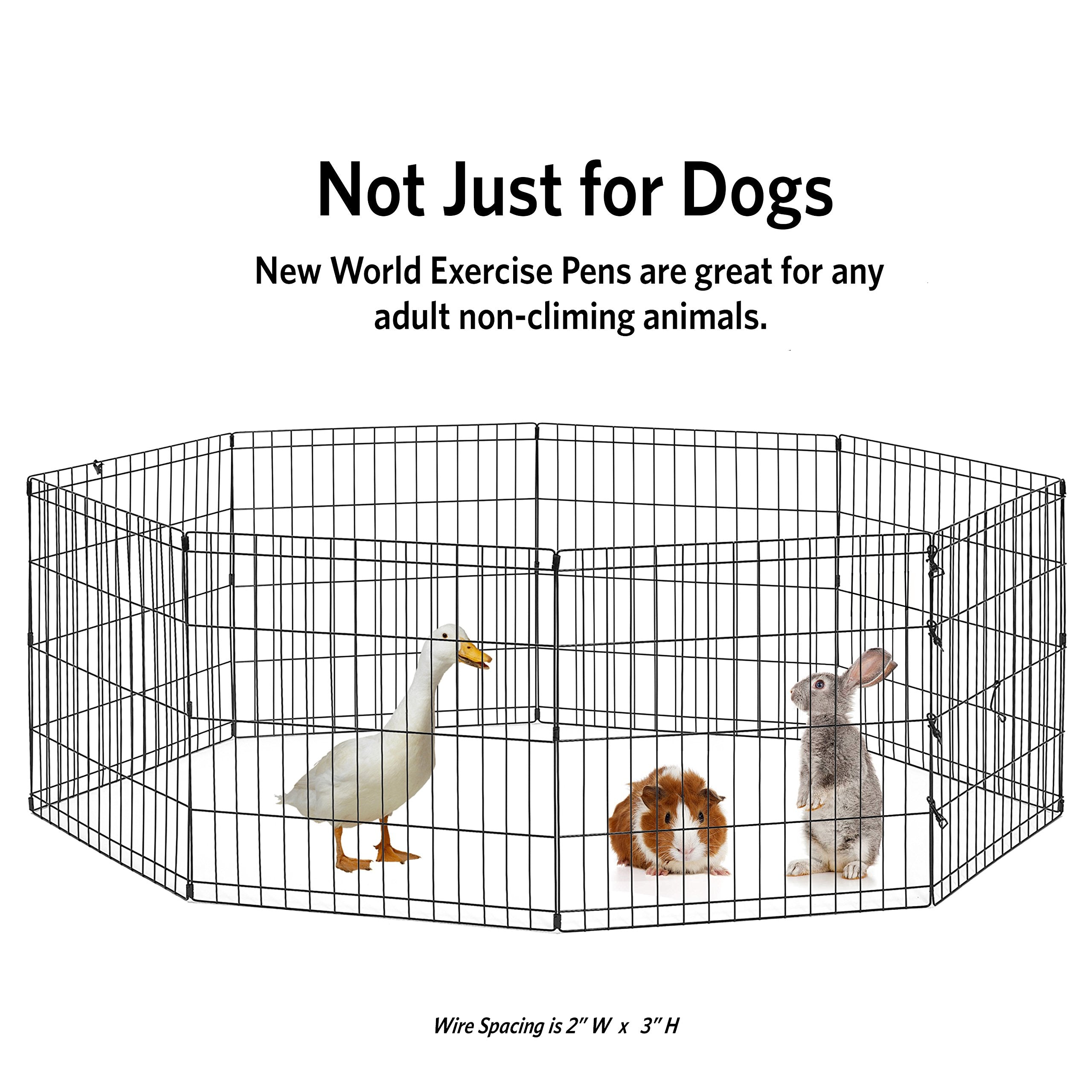 New World Pet Products 18' Foldable Black Metal Dog Exercise Pen No Door
