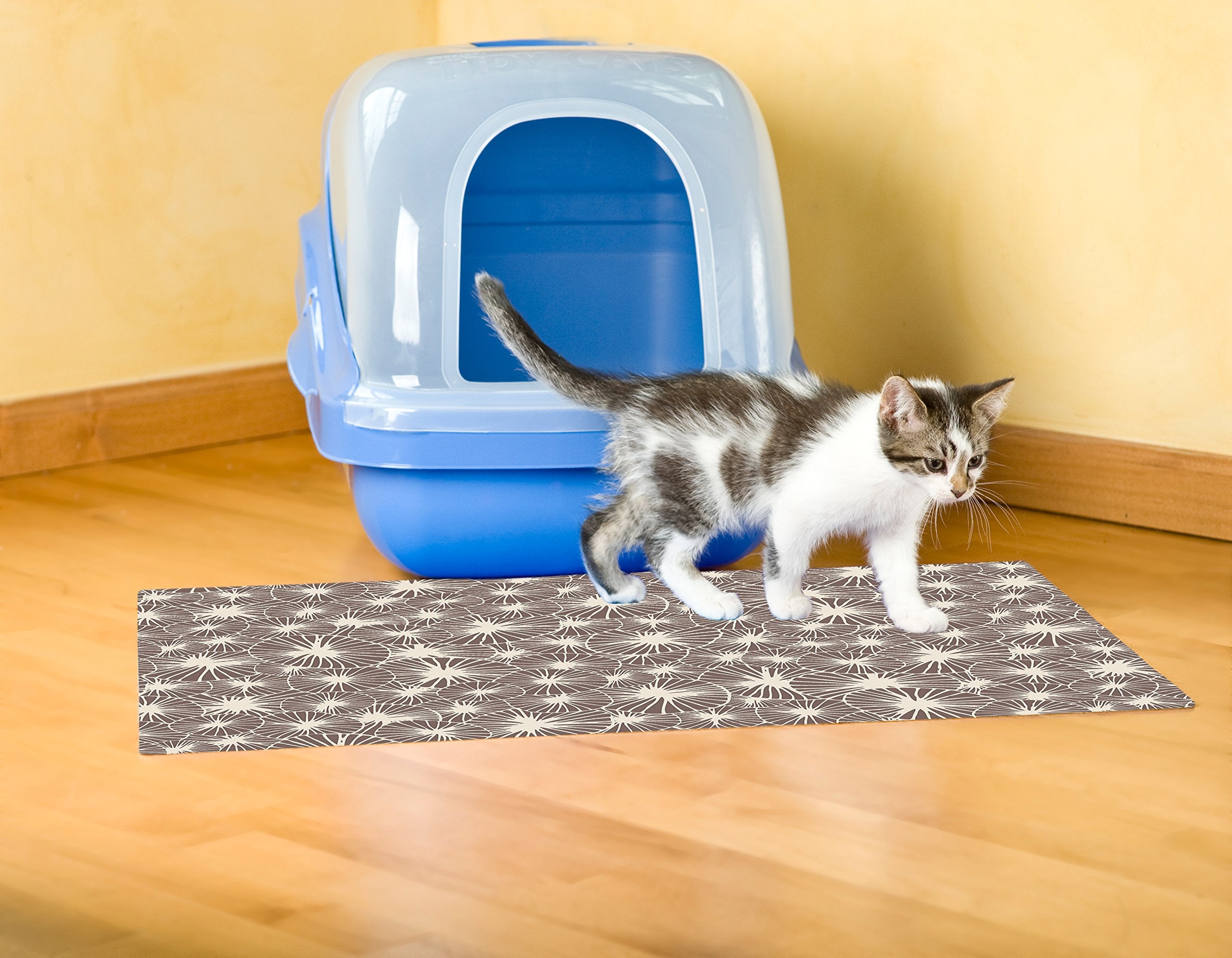 Drymate Original Cat Litter Mat, Contains Mess From Box For Cleaner Floors, Urine-Proof, Soft On Kitty Paws -Absorbent/Waterproof- Machine Washable, Durable (Usa Made) (20”X28”)(Kahopo Grey)
