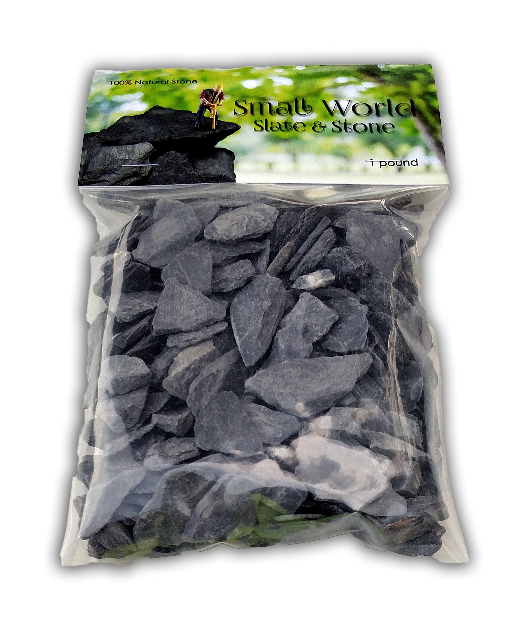 Natural Slate Stone -1/2 To 1 Inch Stones For Miniature Or Fairy Garden, Aquarium, Model Railroad & Wargaming (2Lb)