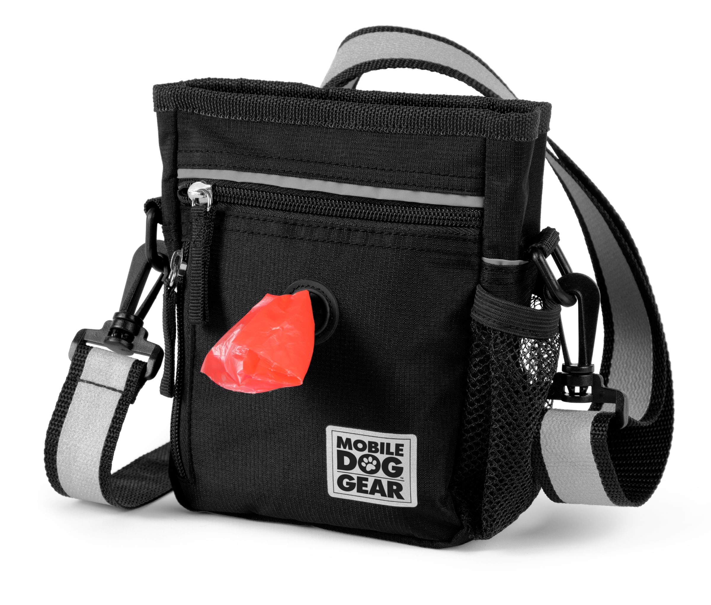 Mobile Dog Gear, Small Dog Walking Bag, Day or Night Reflective, 6 by 7 Inches