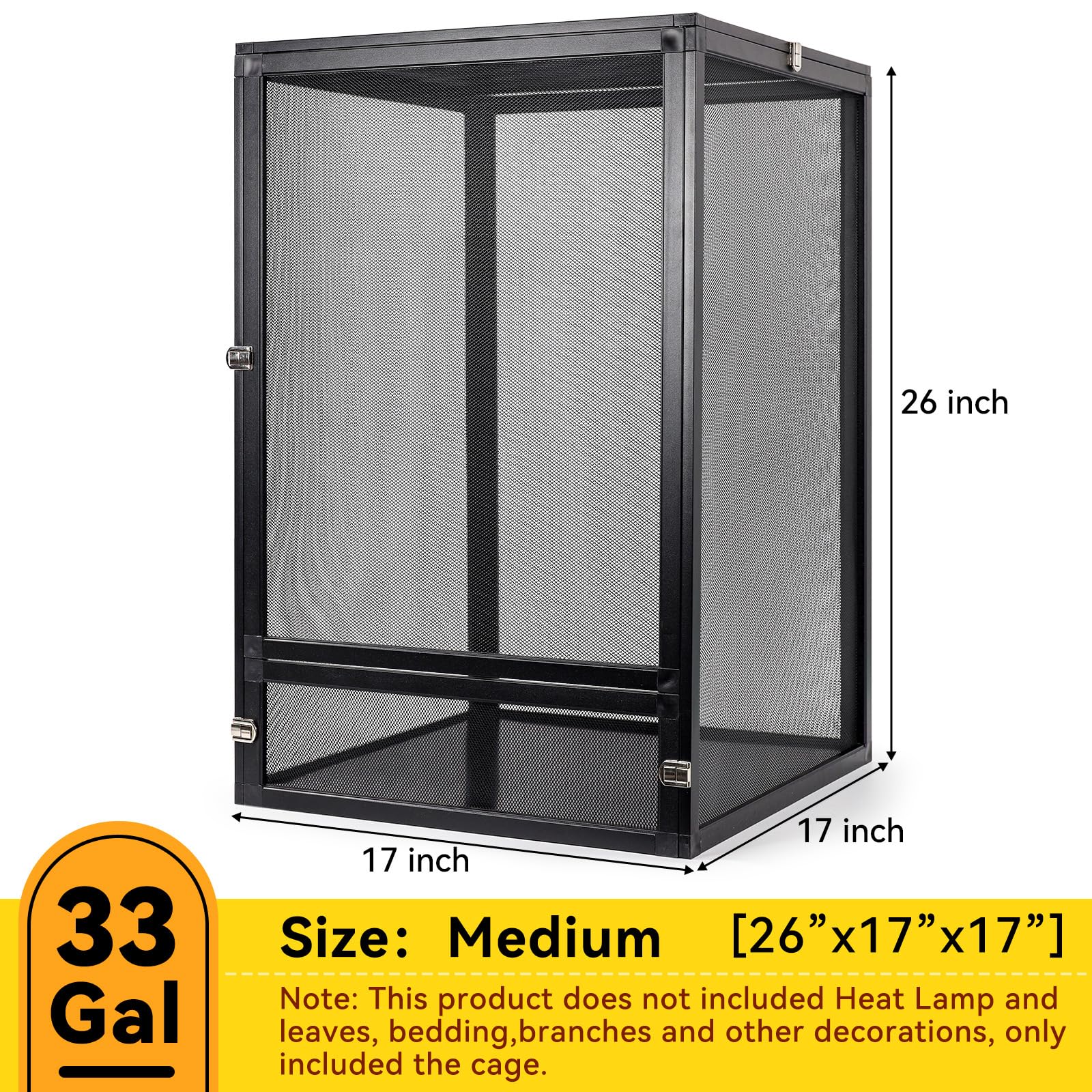Runduck 33 Gallon 360 Panoramic Foldable Reptile Terrarium Kit: Crested Gecko Tank And Reptile Cage For Superior Ventilation, Ea