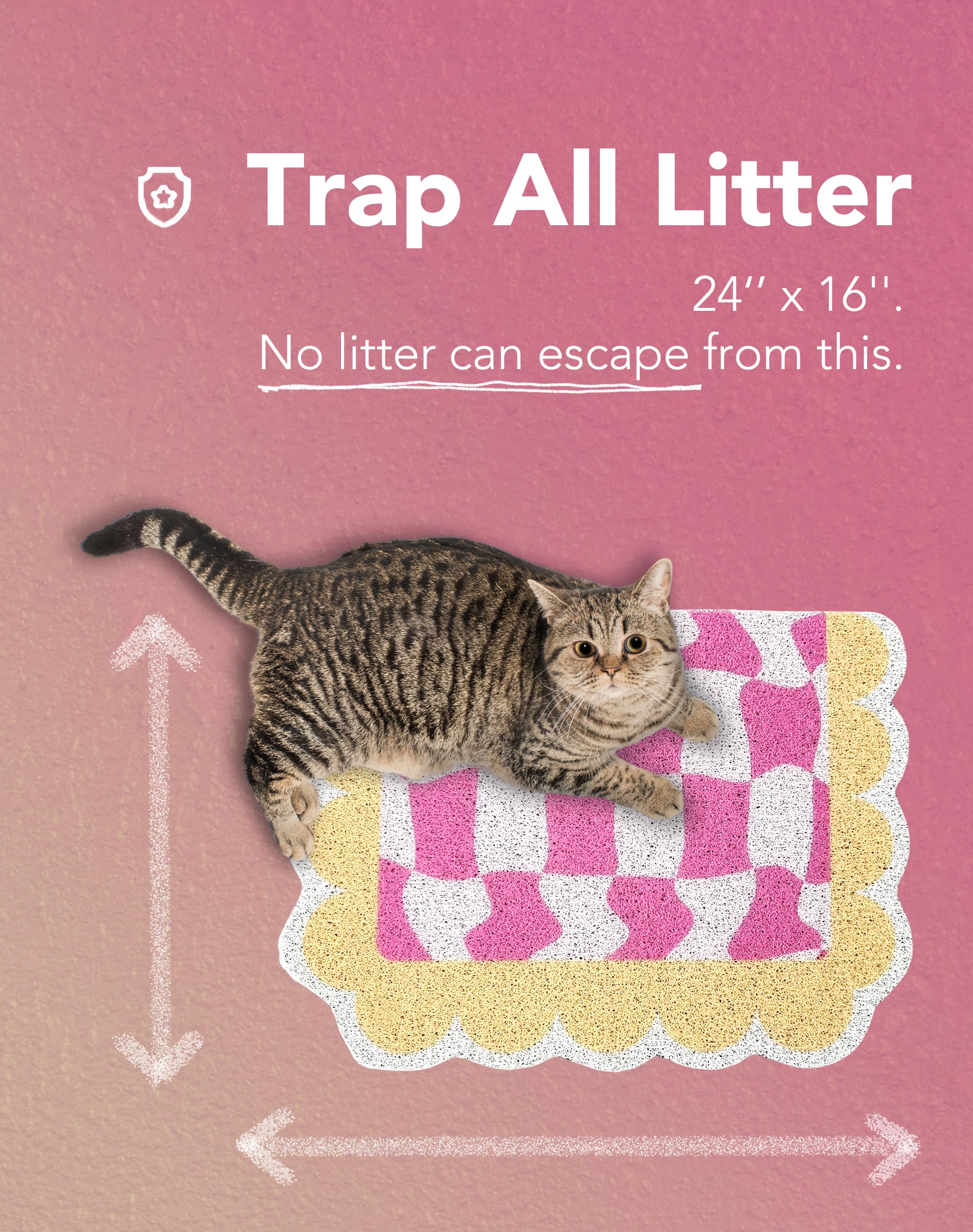 Lukamoo Cute Litter Mat (Pink, Medium (24'' X 16''))