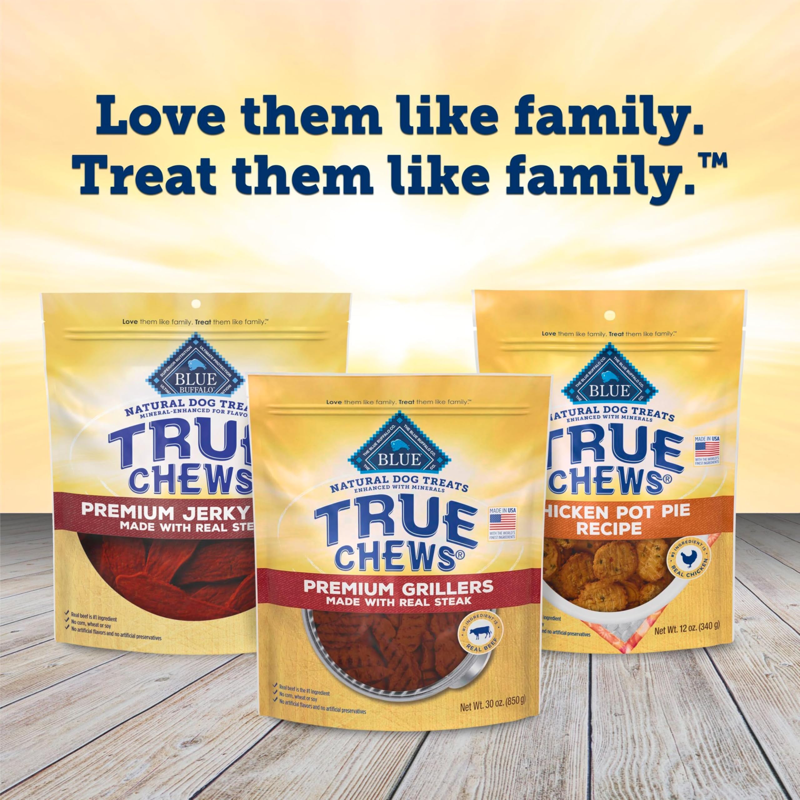 Blue Buffalo True Chews Premium Grillers Dog Treats, Made in the USA with Natural Ingredients, Steak, 30-oz. Bag