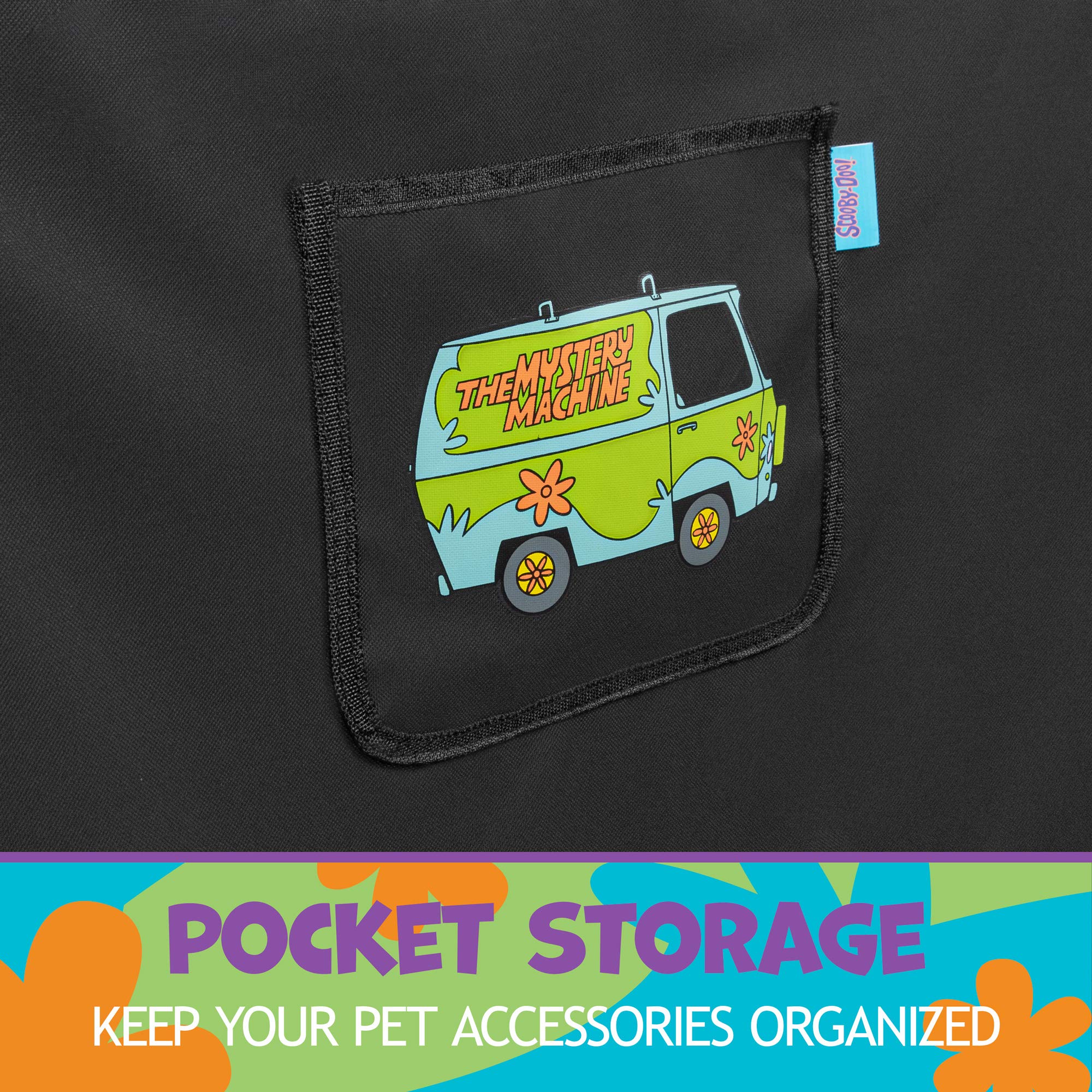 BDK Scooby Doo Dog Car Seat Cover - Heavy Duty Rear Bench Hammock, Non-Slip Polycotton, with Storage Pocket, Model SDPS-062