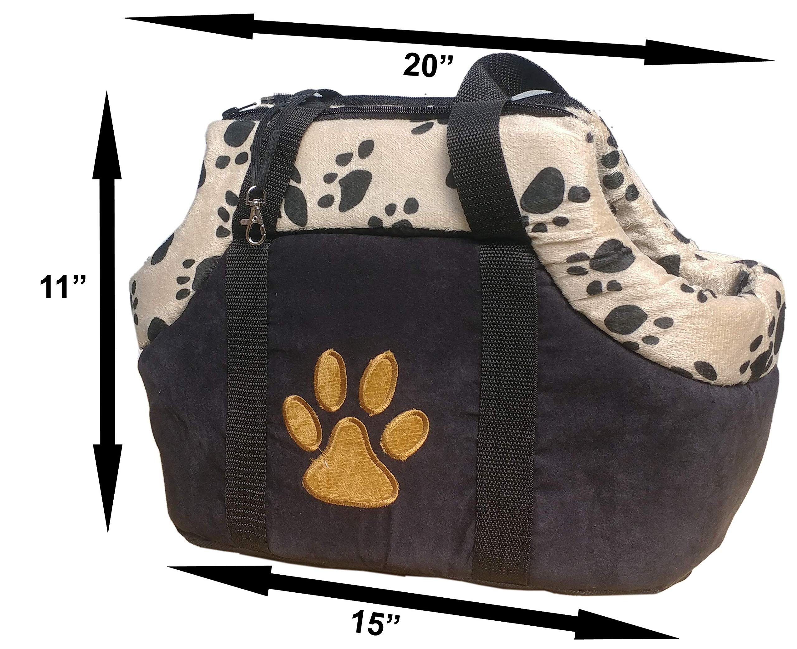HDP Small Pet Carrier - Faux Suede, Medium Size, Beige Color