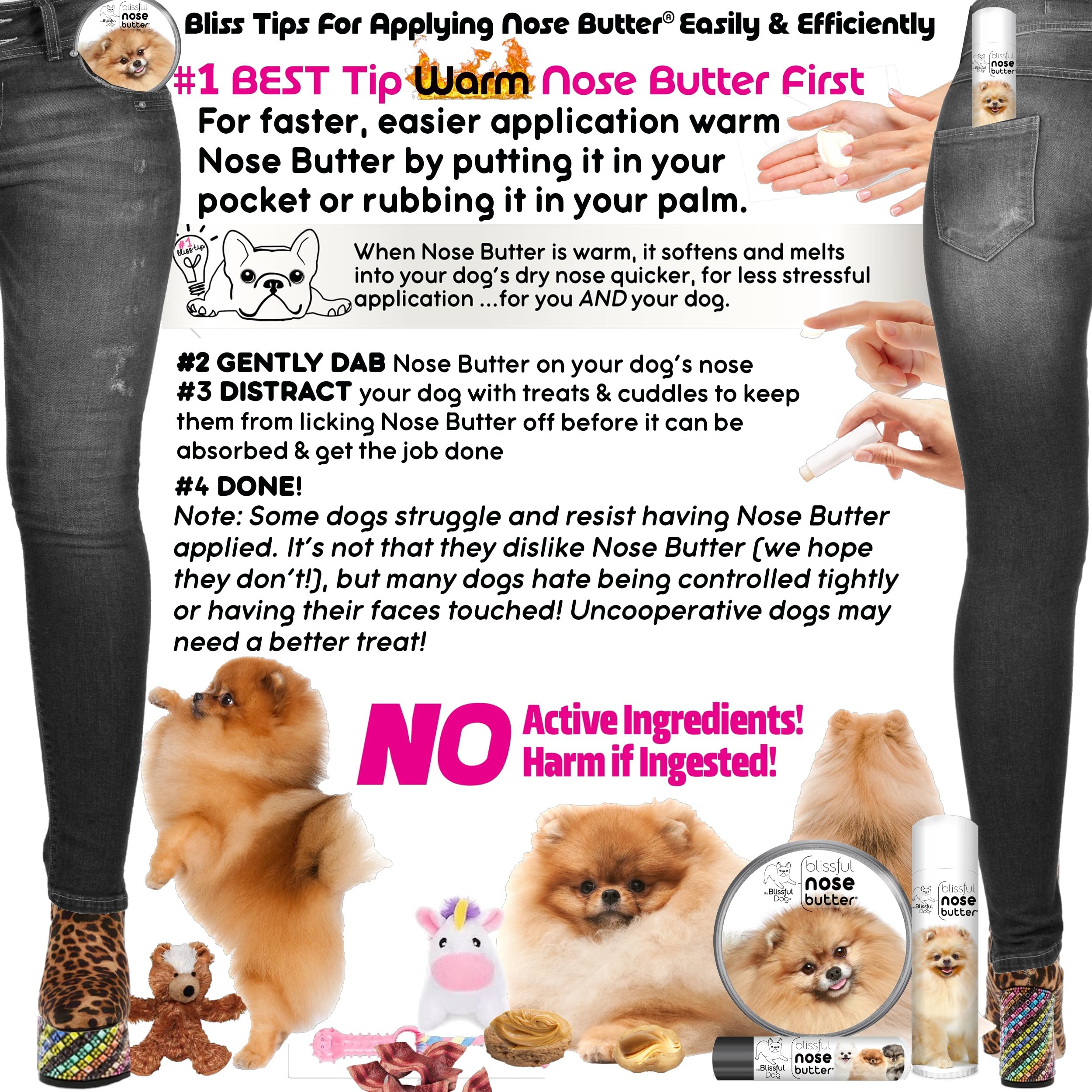 The Blissful Dog Pomeranian Unscented Nose Butter - Dog Nose Butter, 1 Ounce