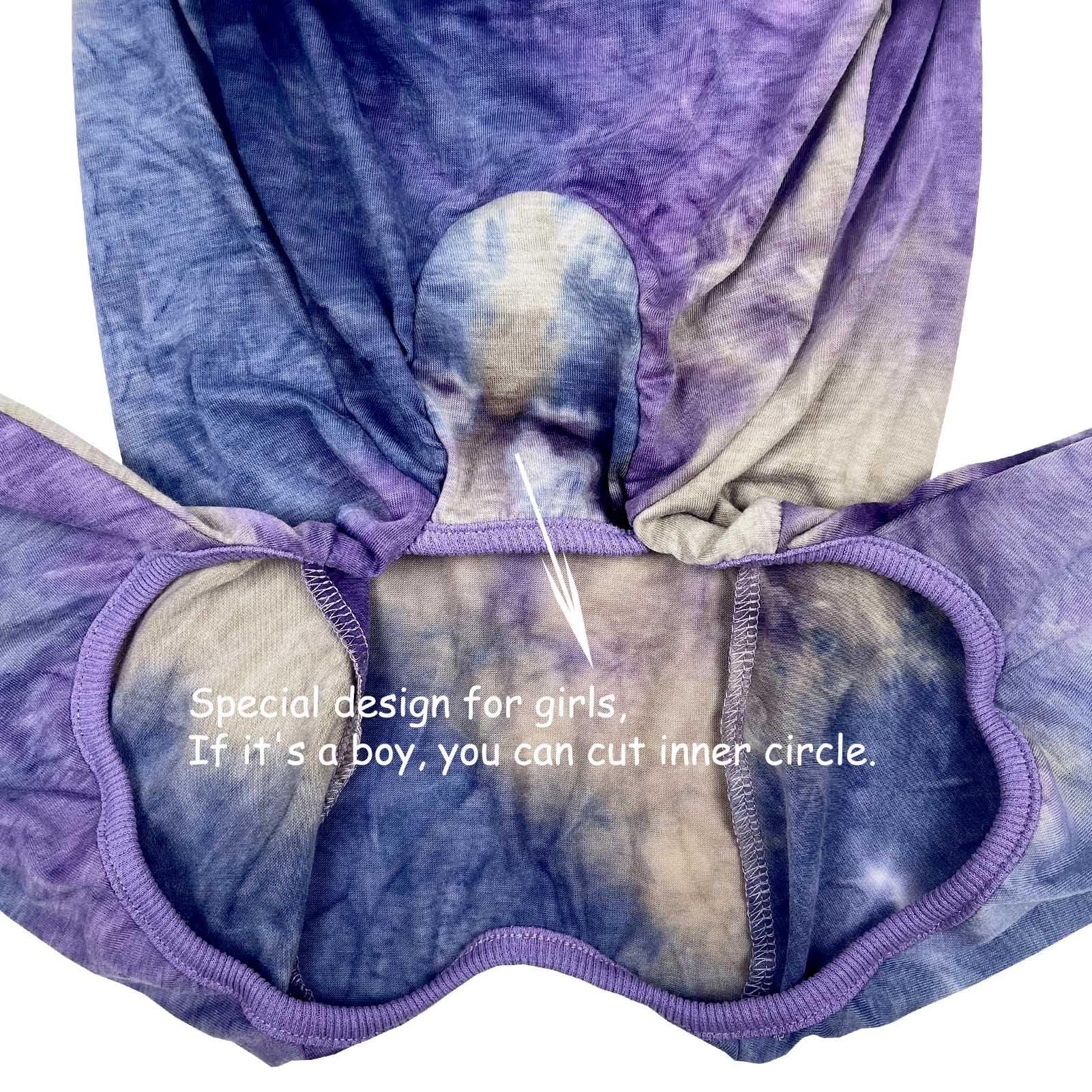 D.E.E Dog Pajamas Large Cotton Dog Clothes Warm And Comfortable Lightweight Jumpsuits Prevent Licking Wound (Purple, 3Xl)