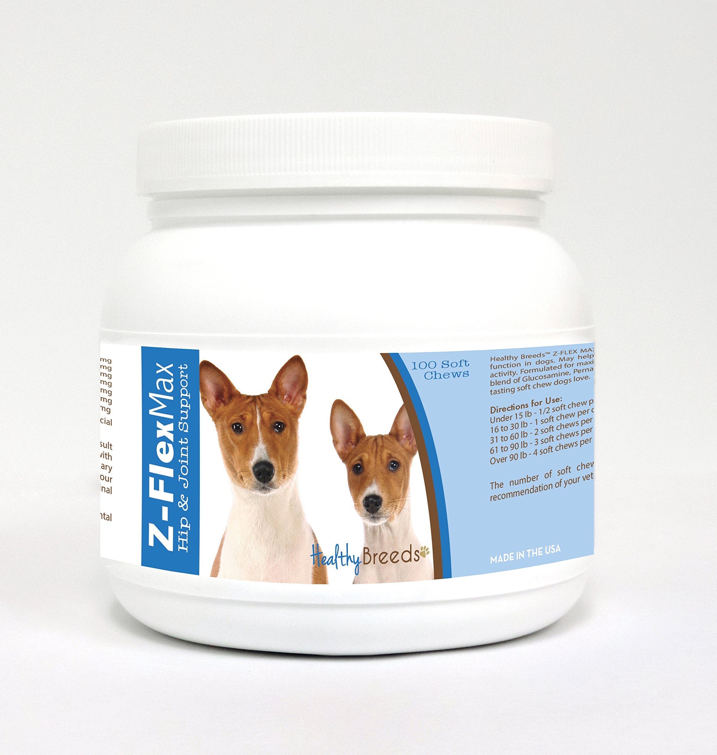 Healthy Breeds Basenji Z-Flex Max Hip & Joint Soft Chews 100 Count