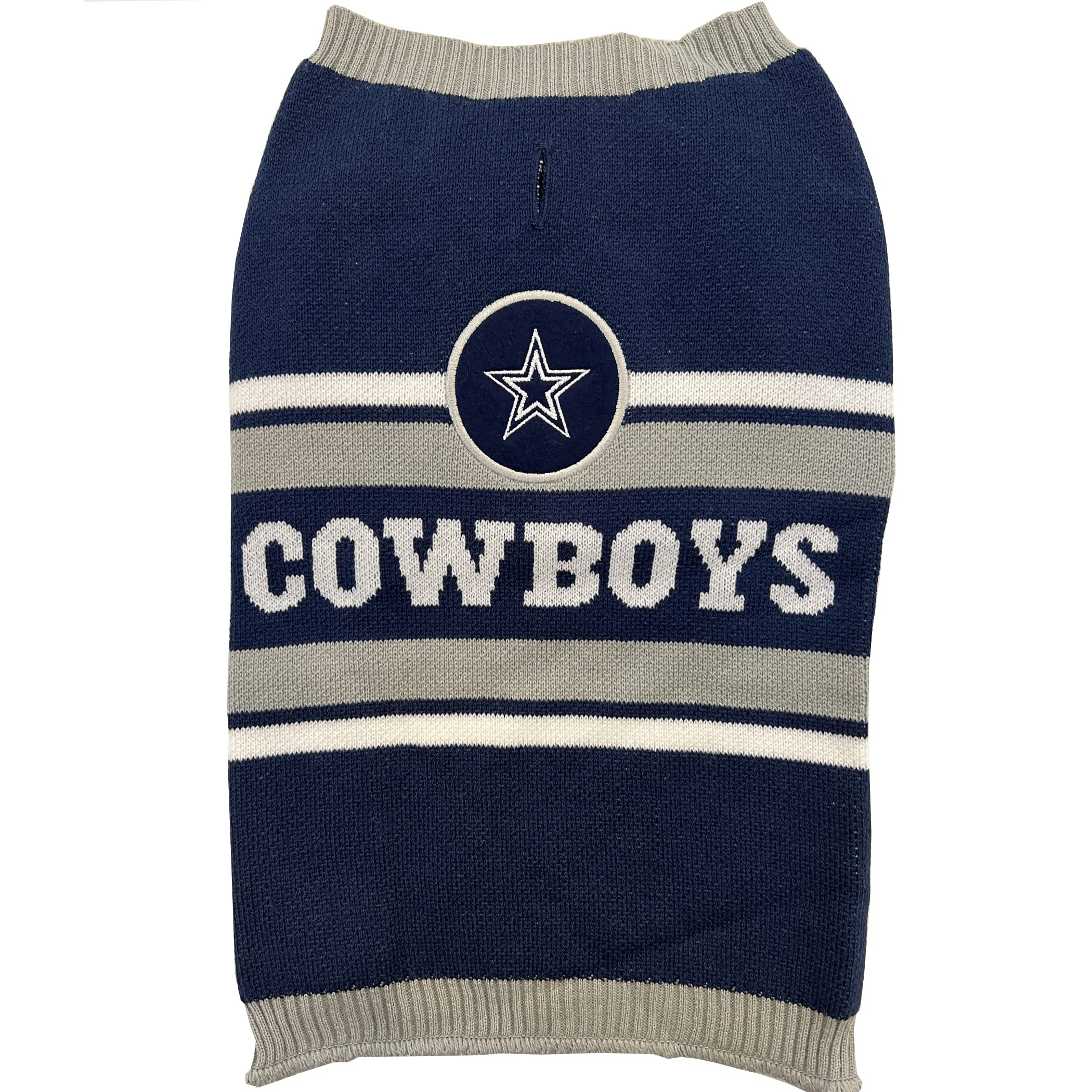 Nfl Dallas Cowboys Dog Sweater, Size Extra Small. Warm And Cozy Knit Pet Sweater With Nfl Team Logo, Best Puppy Sweater For Larg