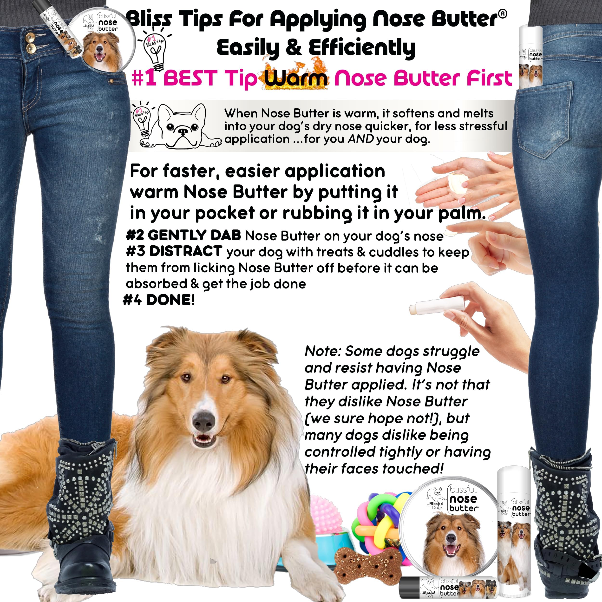 The Blissful Dog Collie Nose Butter - Unscented, 1 Ounce, Model UNSC-1OZ-COLLIE