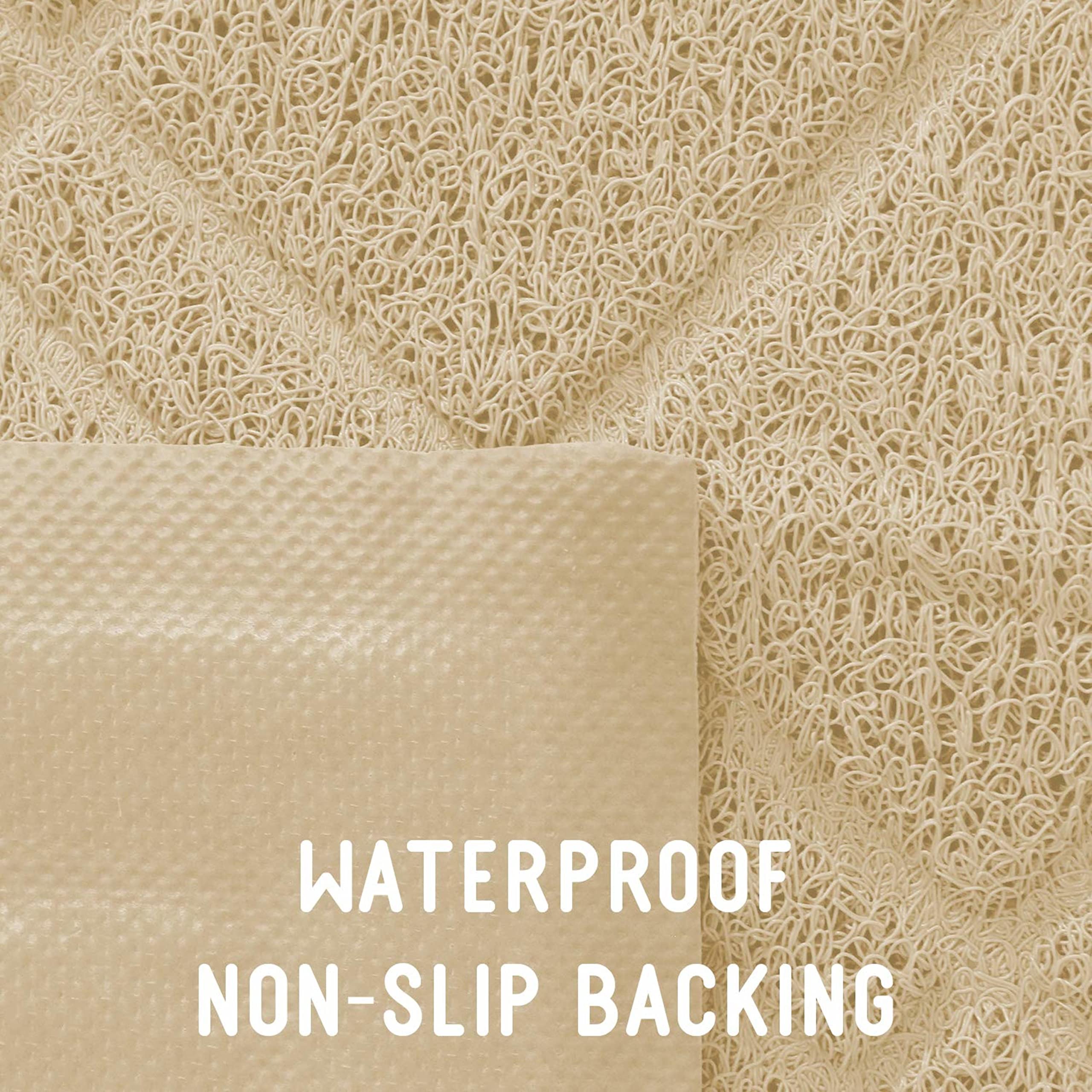 Downtown Pet Supply - Padded Non-Slip Cat Litter Mat - Waterproof For All Litter Types - Beige Large 35 In X 42 In