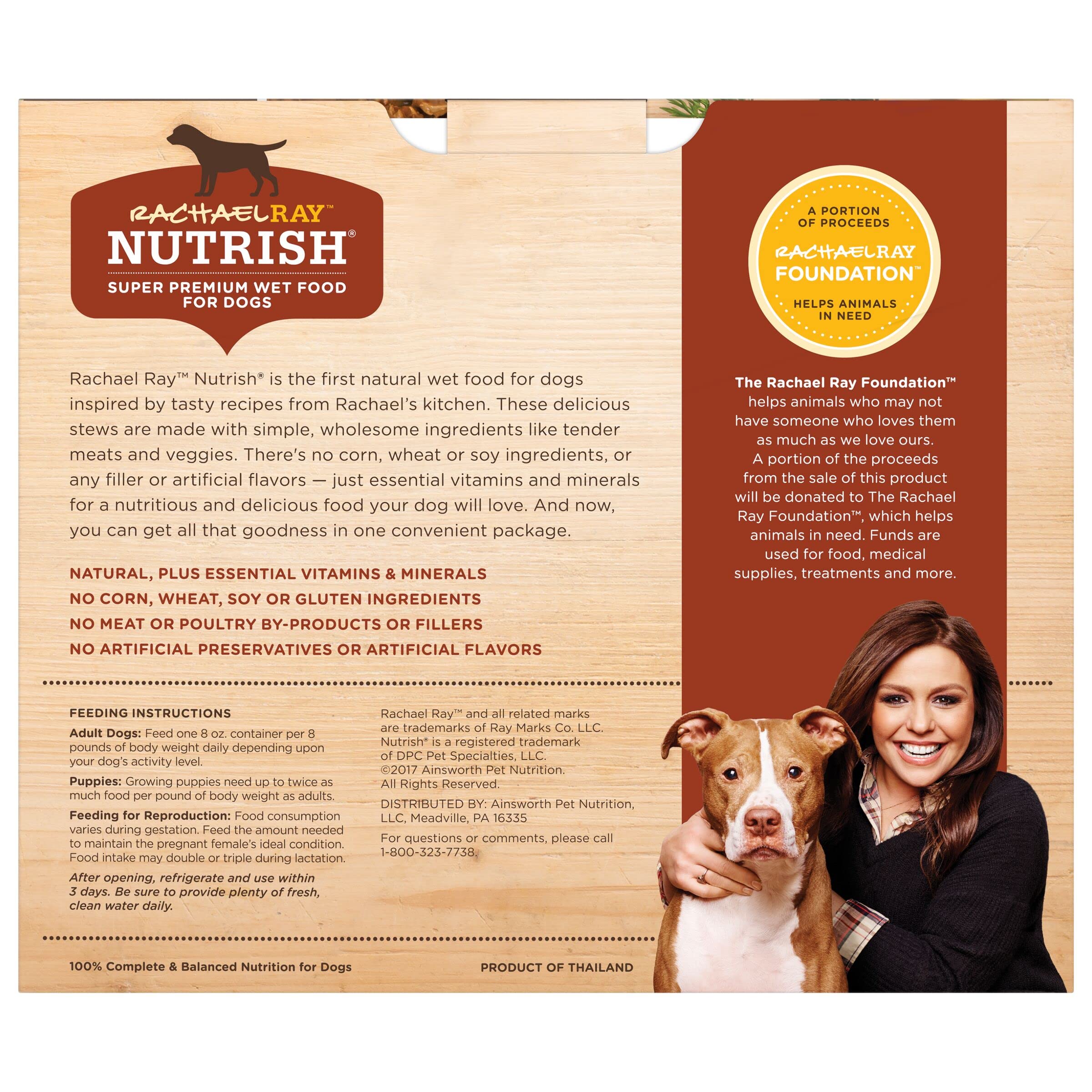 Nutrish Rachael Ray Premium Natural Wet Dog Food with Added Vitamins & Minerals, Savory Favorites Variety Pack, 8 Ounce Tub (Pac