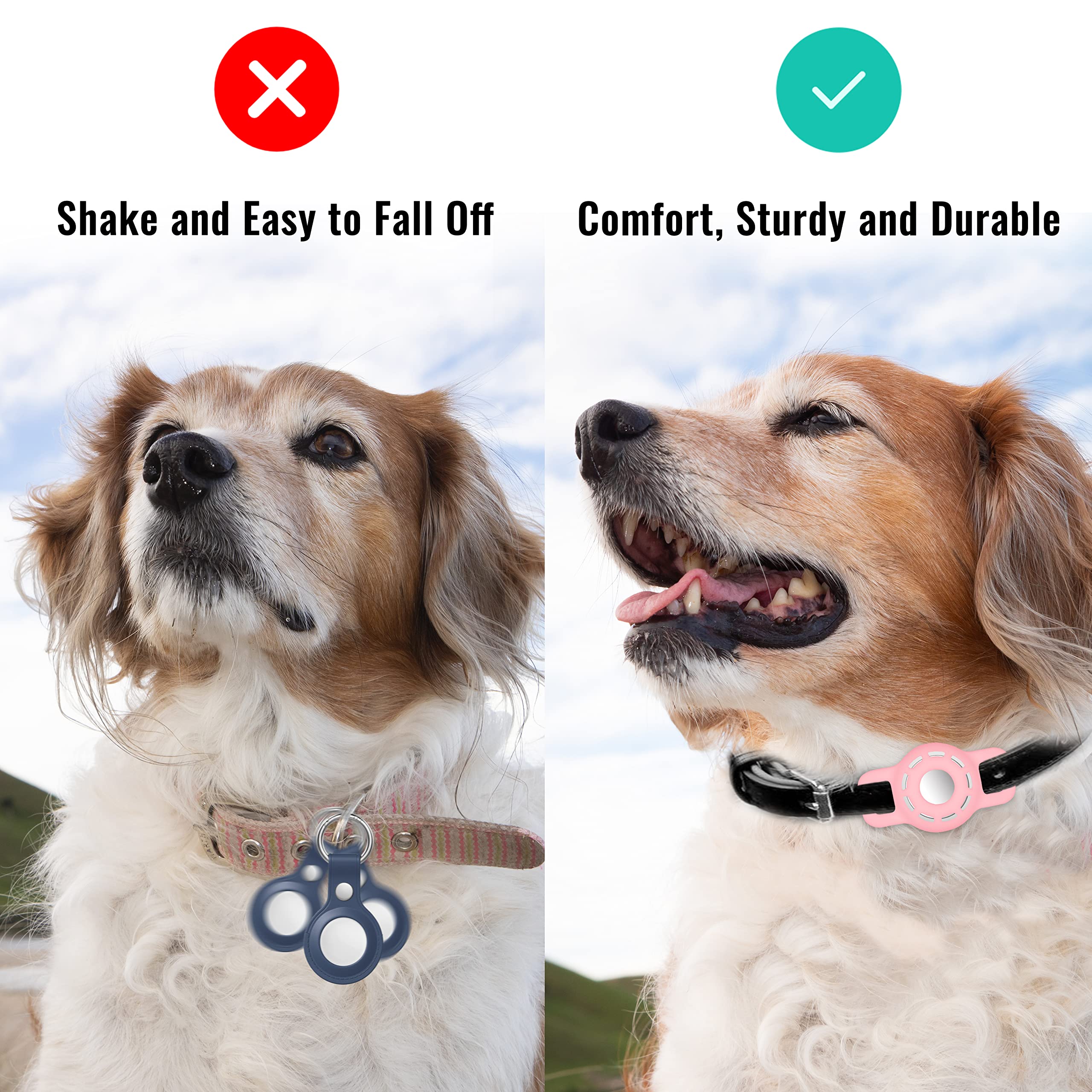 Air tag Cat Collar Holder for Apple Air Tag, 2 Pack of Pet Collar Holder for Cat and Small Dog Collar Within 1/2 inch and 2 Pack