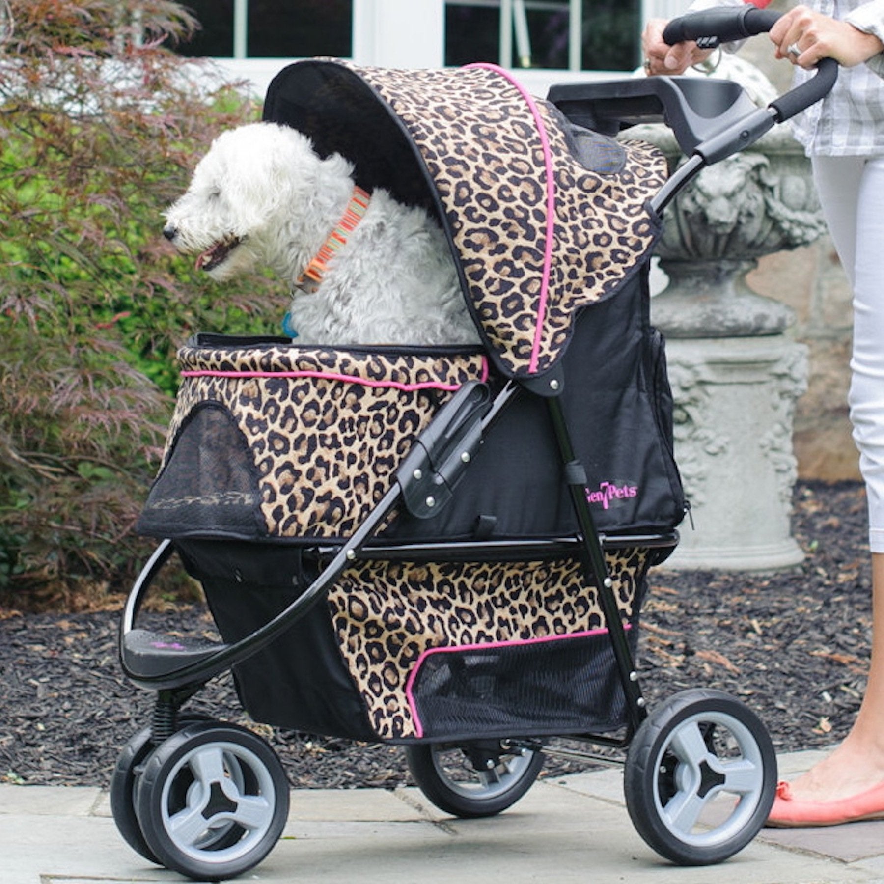 Gen7Pets Promenade Pet Stroller, Cheetah Brown
