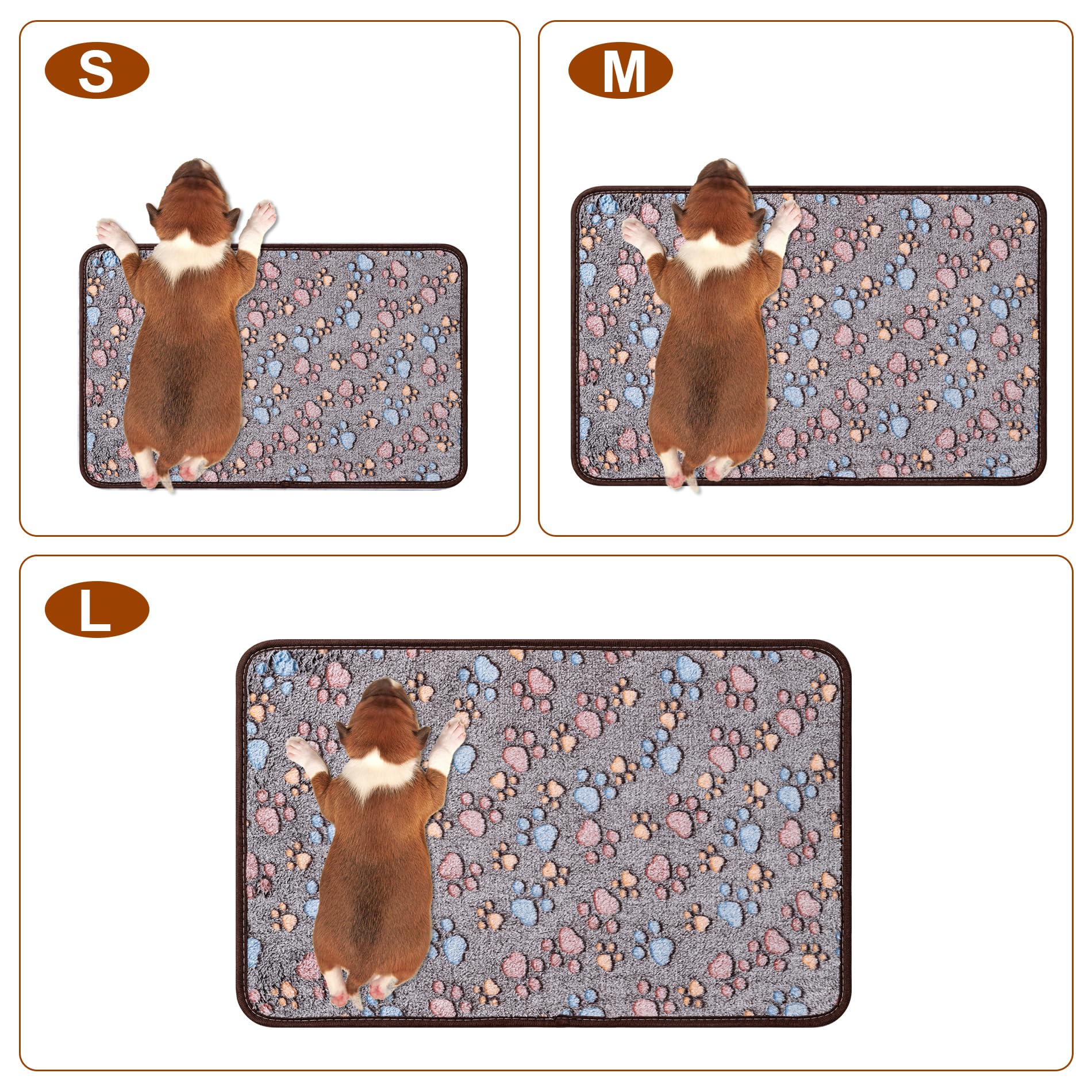 1 Pack 3 Blankets Super Soft Fluffy Premium Fleece Pet Blanket Flannel Paw Printed Throw for Dog Puppy Cat (Large 41x31, Dark