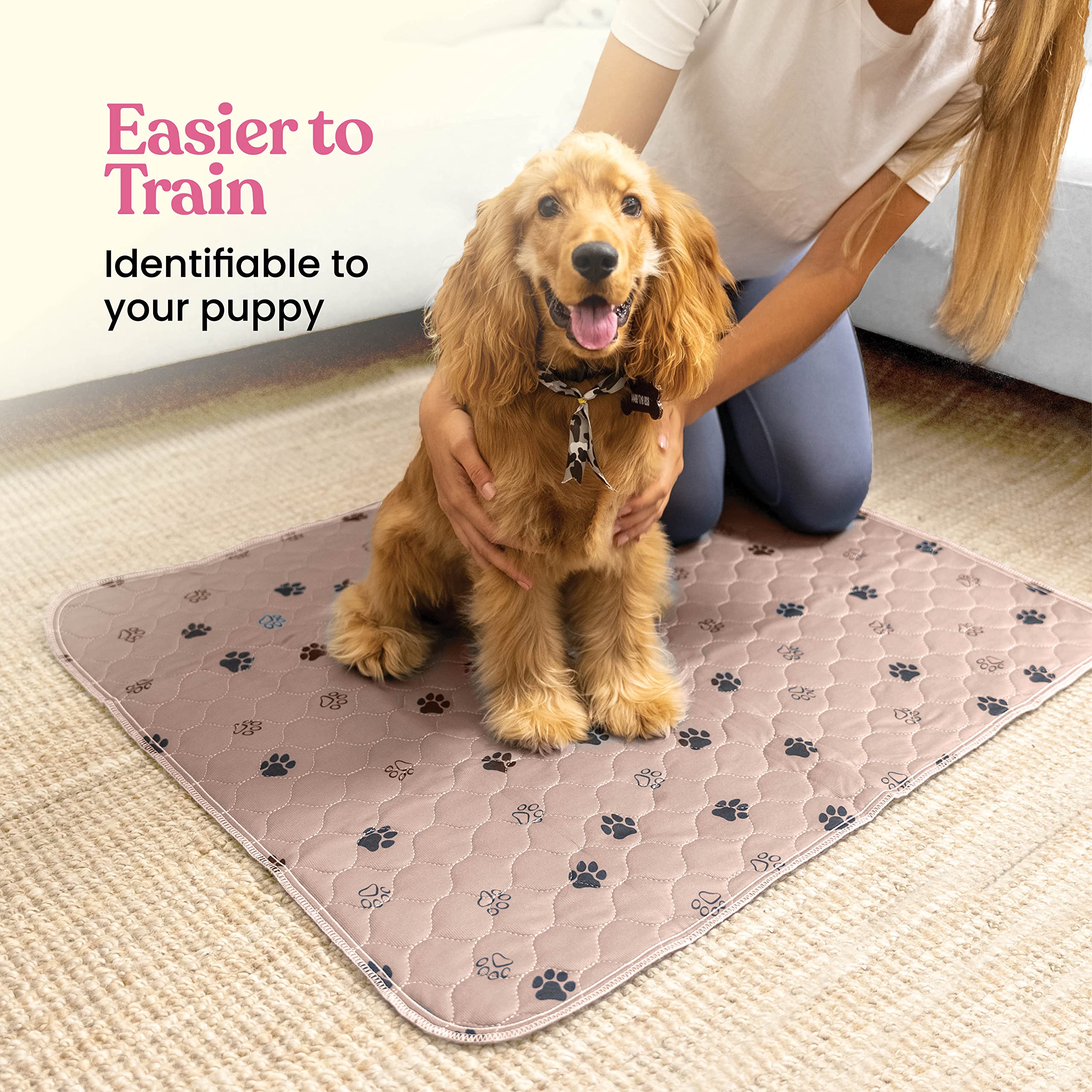 Super Absorbent Washable Pee Pads For Dogs - 2-Pack Superior Reusable Puppy Pads Pet Training Pads -100% Waterproof Dog Pee Pad Protects Against Urine Leakage Non-Slip Grip Prevents Slipping& Bunching