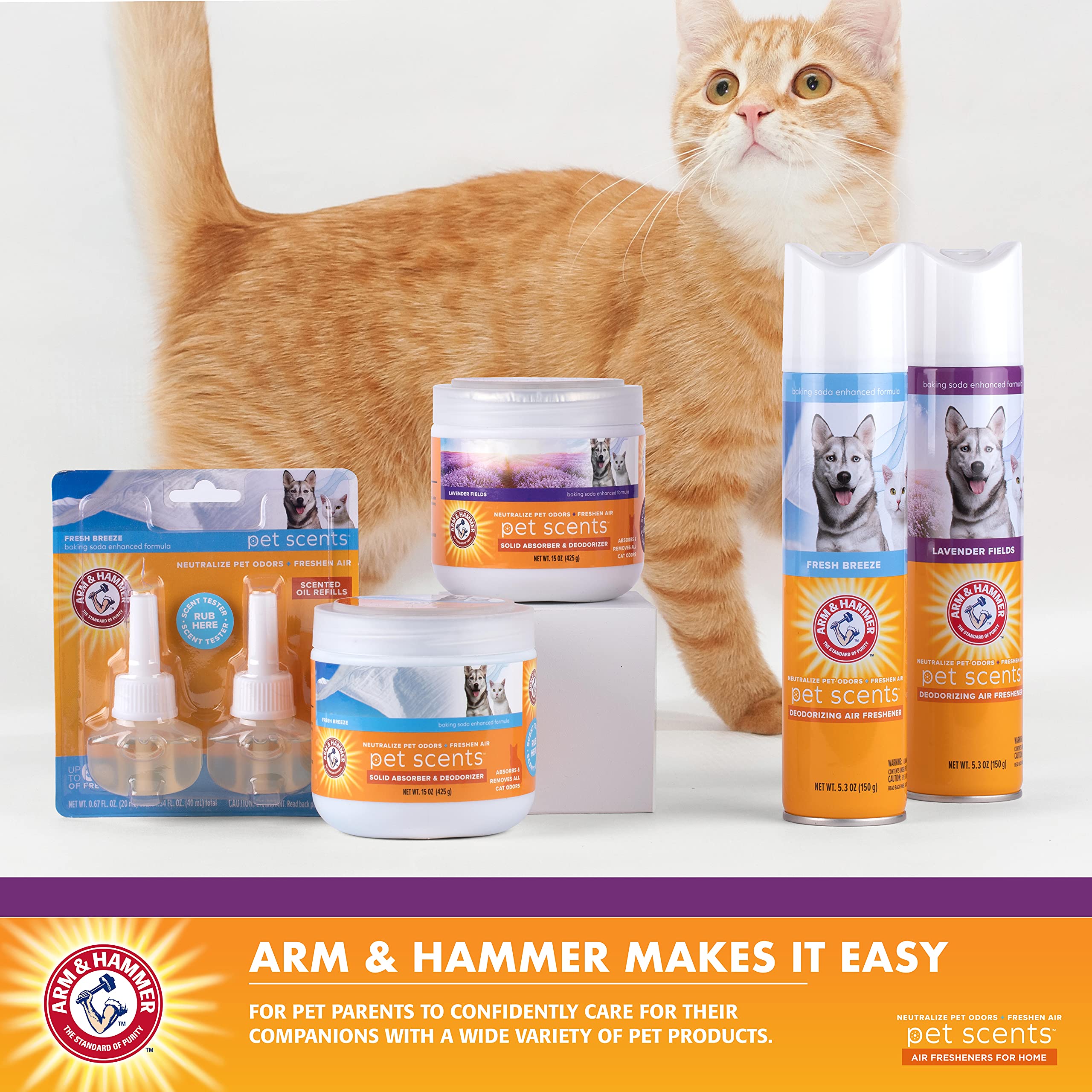 Arm & Hammer For Pets Scents Plug-In Scented Oil Refills In Lavender Fields, Arm And Hammer Room Deodorizer For Homes With Pets,