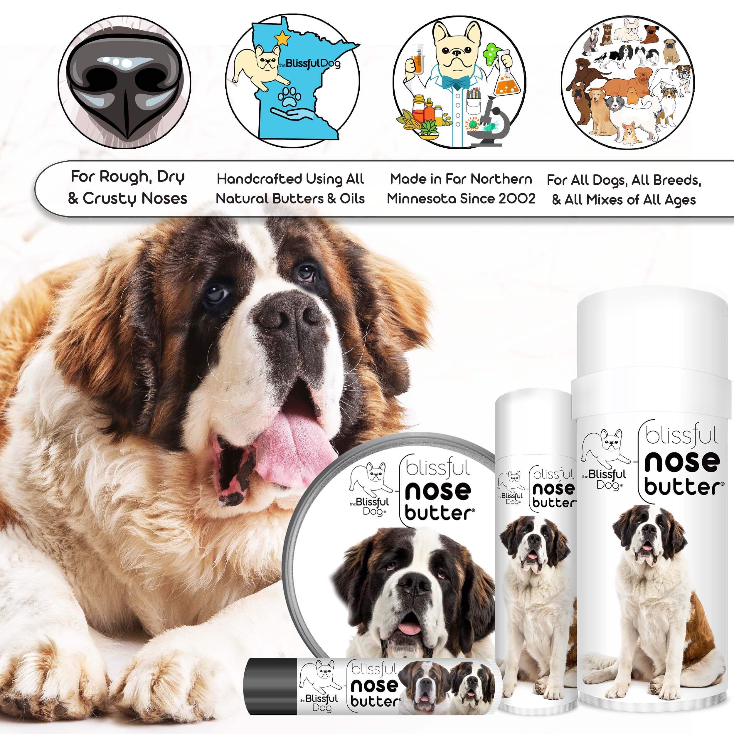 The Blissful Dog Saint Bernard Unscented Nose Butter, 16oz