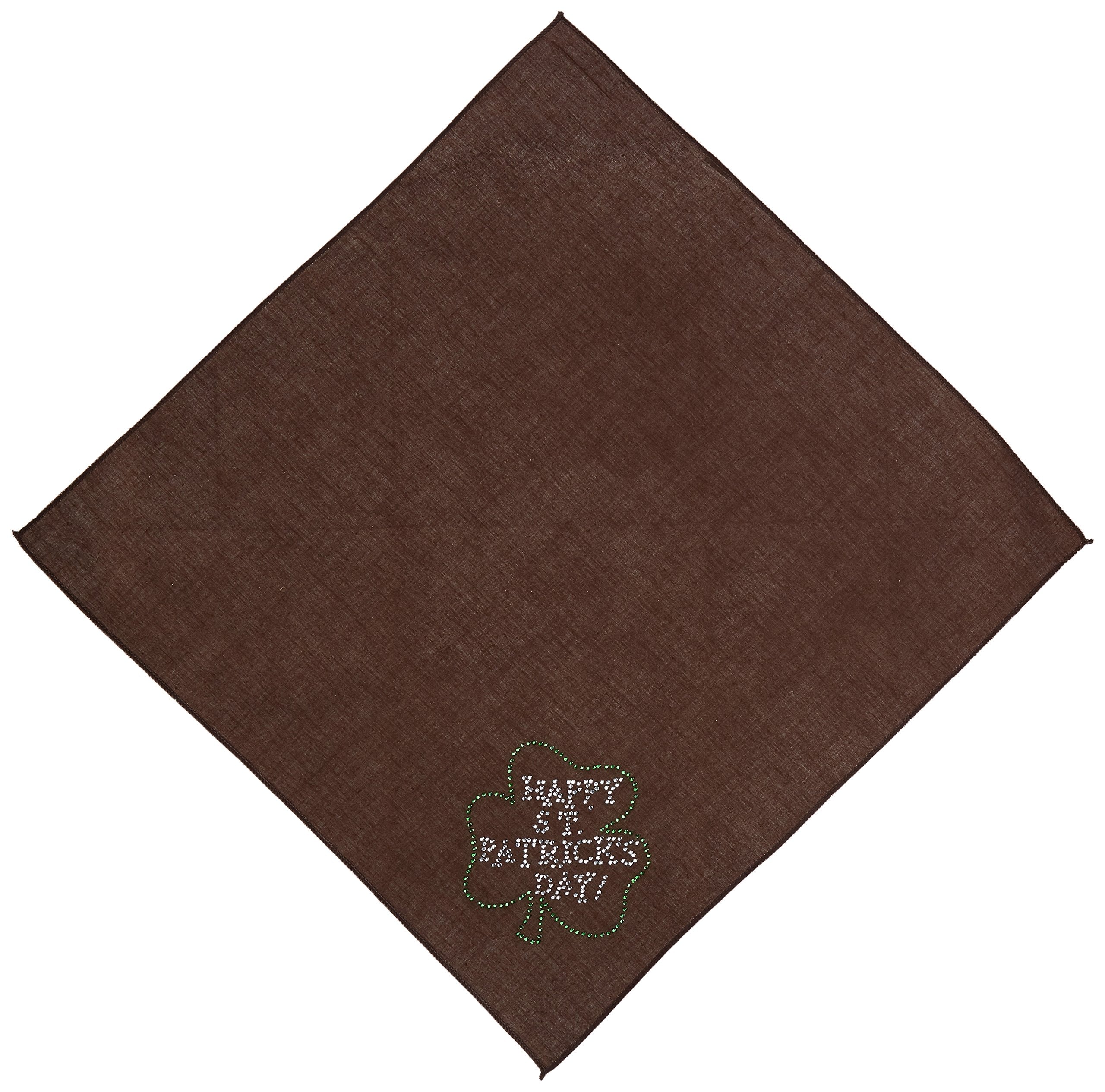 Mirage Pet Products Happy St. Patricks Day Rhinestone Bandana, Small, Cocoa