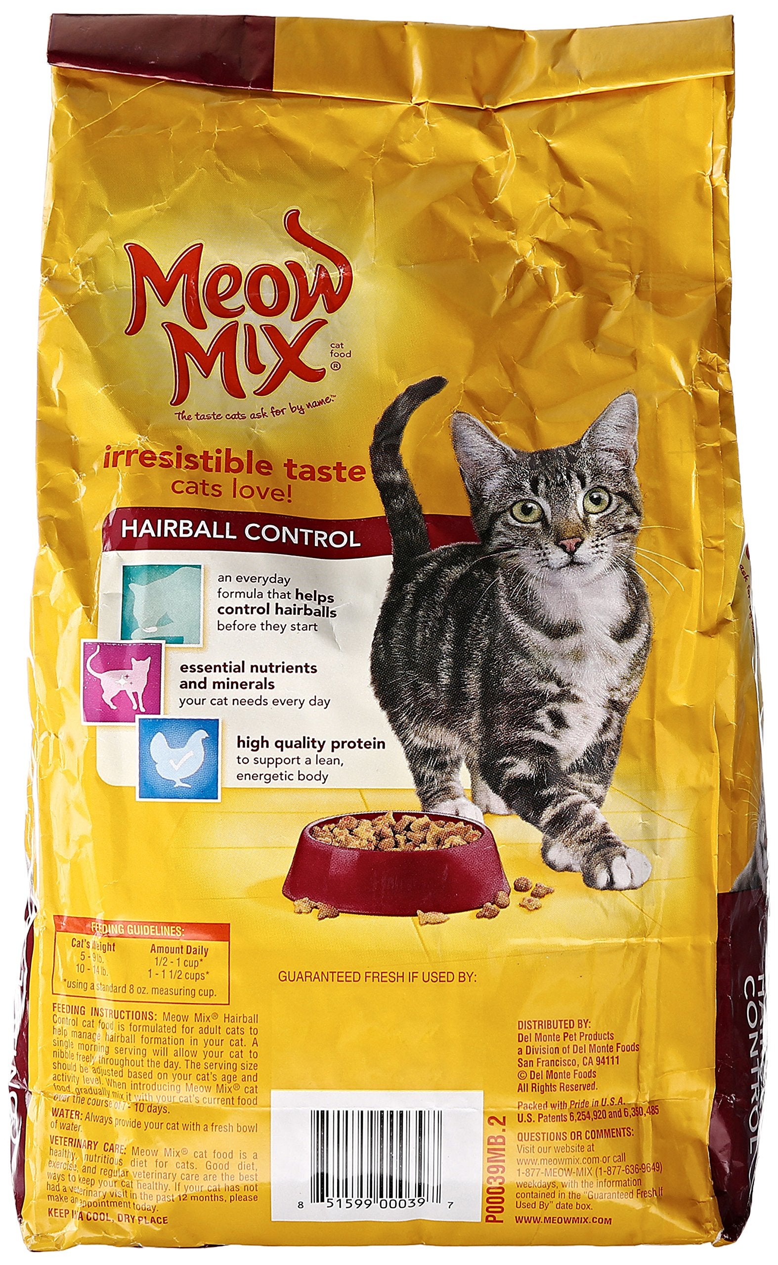 Meow Mix Cat Food, Hairball Control, 3.15 lb