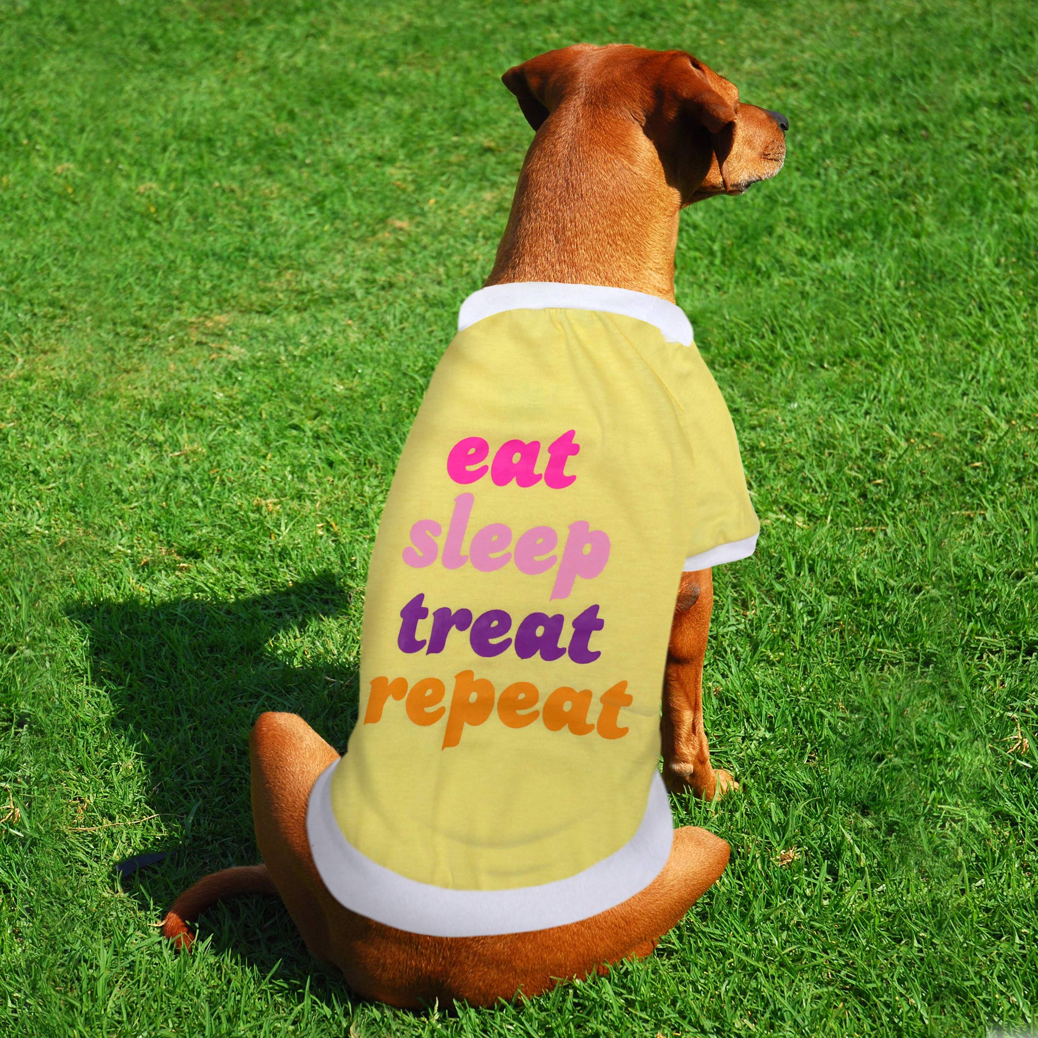 Laur Diy Pet Tee Shirt - Eat Sleep Treat Repeat - Laurdiy Dog Shirt, X-Small