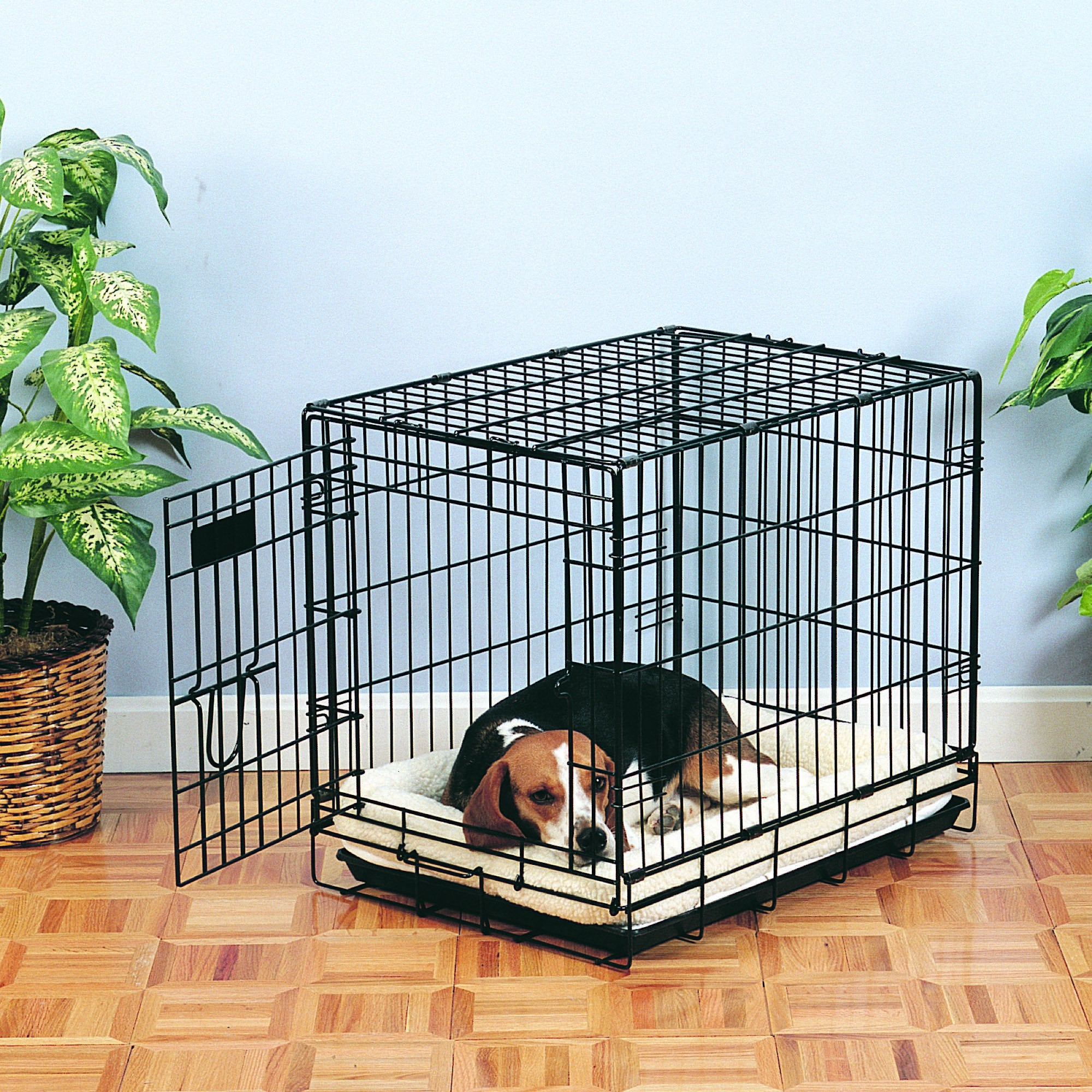 Slumber Pet Sherpa Crate Pet Bed with Bumper-Style Cushioning for Comfort in Crate,Small, Natural Beige