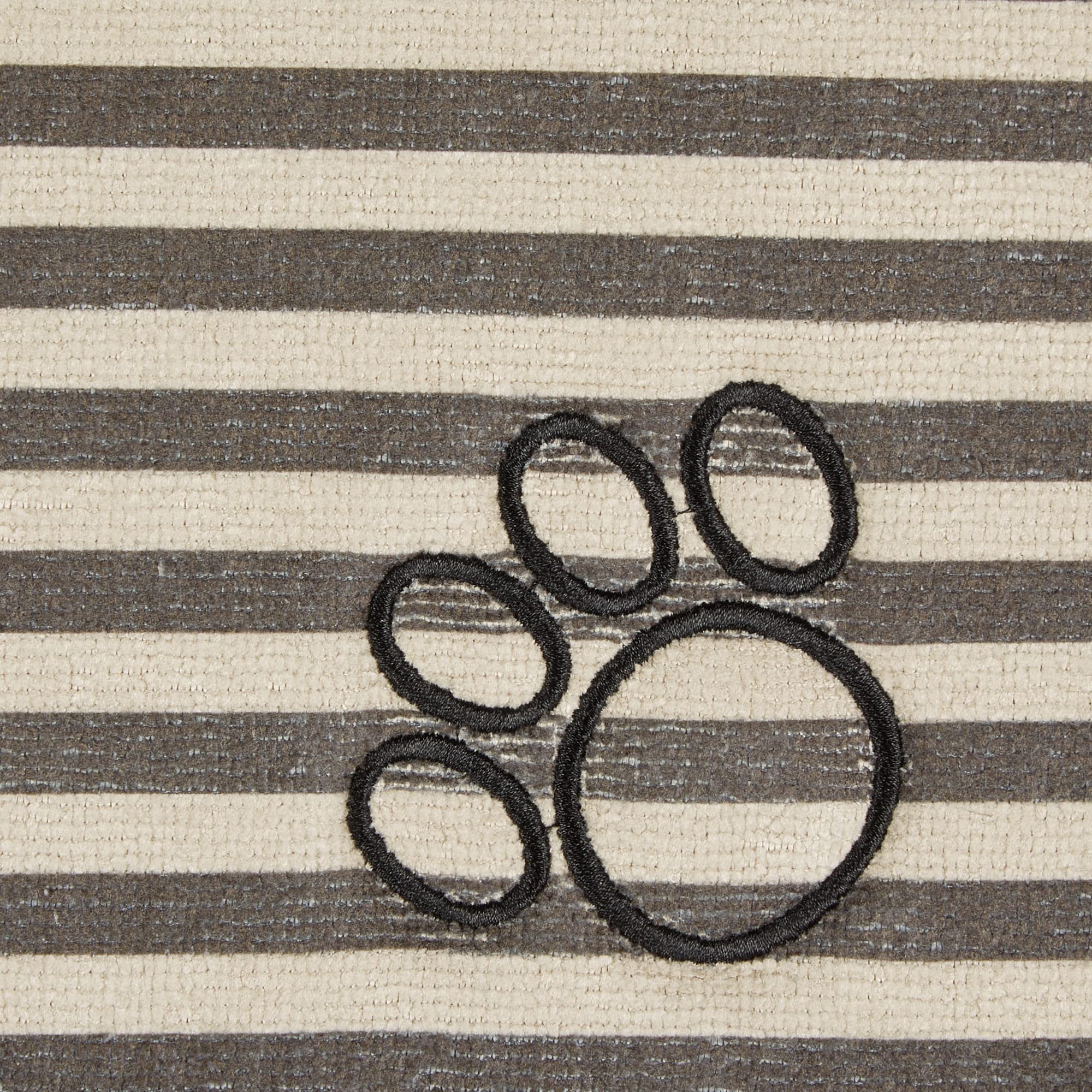 BROWN STRIPE EMBROIDERED PAW PET MAT SMALL