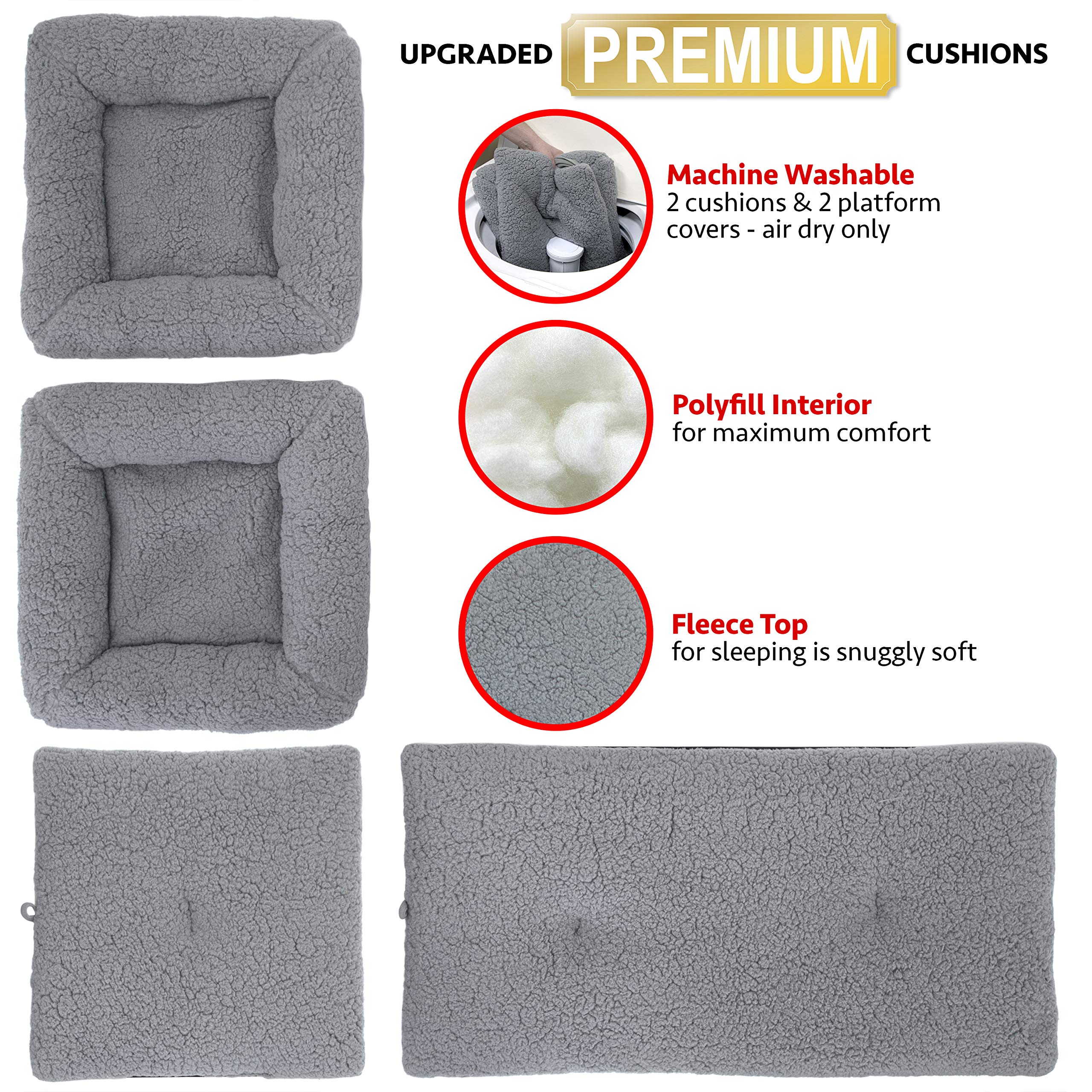 Kitty City Large Stackable Grey Condo, Cat Cube, Cat House, Pop Up Bed, Cat Ottoman, Mansion