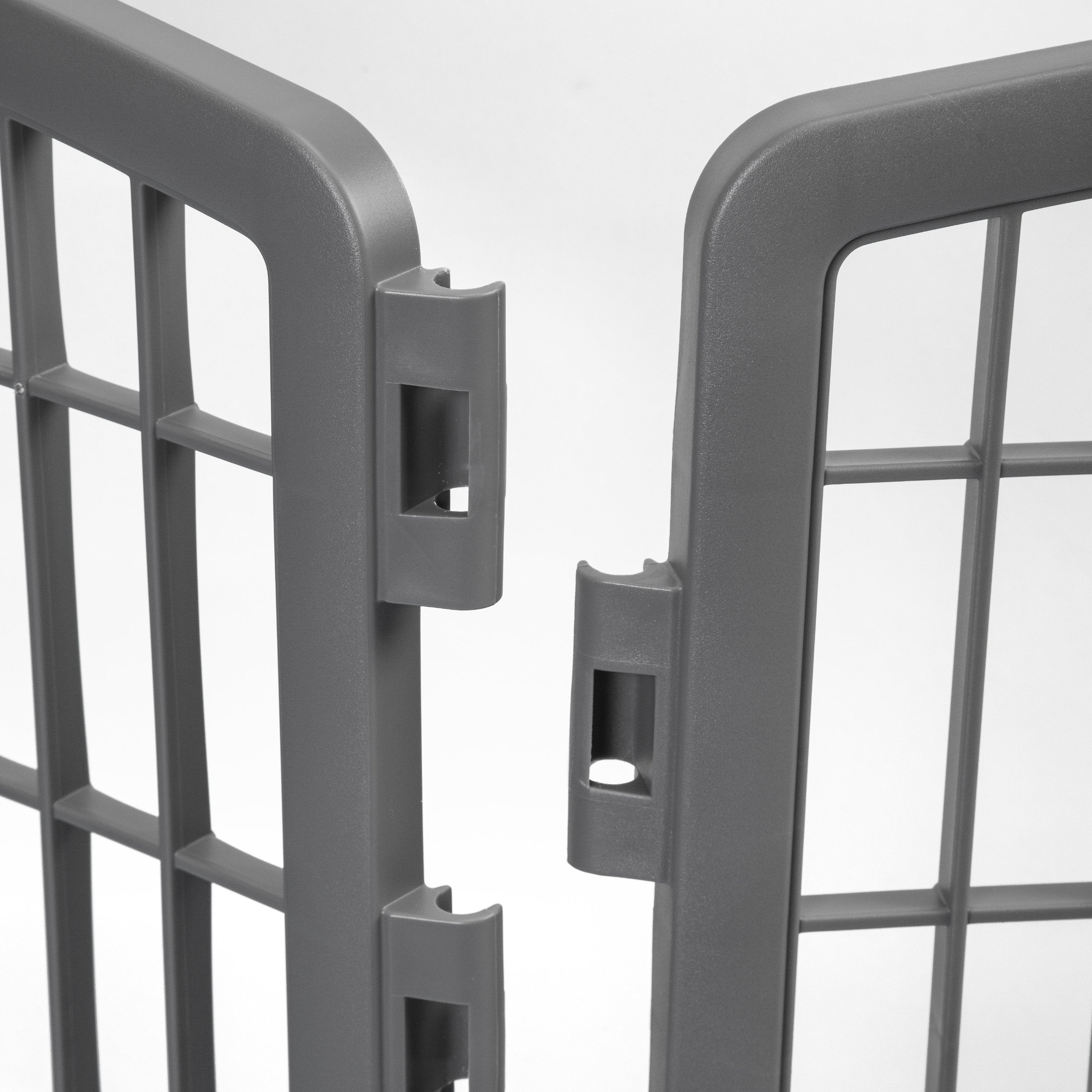 Iris Usa 34'' Pet Playpen 2 Panel Add-On With Connecting Rods, Dog Playpen, Small Medium Large Dogs, Heavy-Duty Molded Plastic,