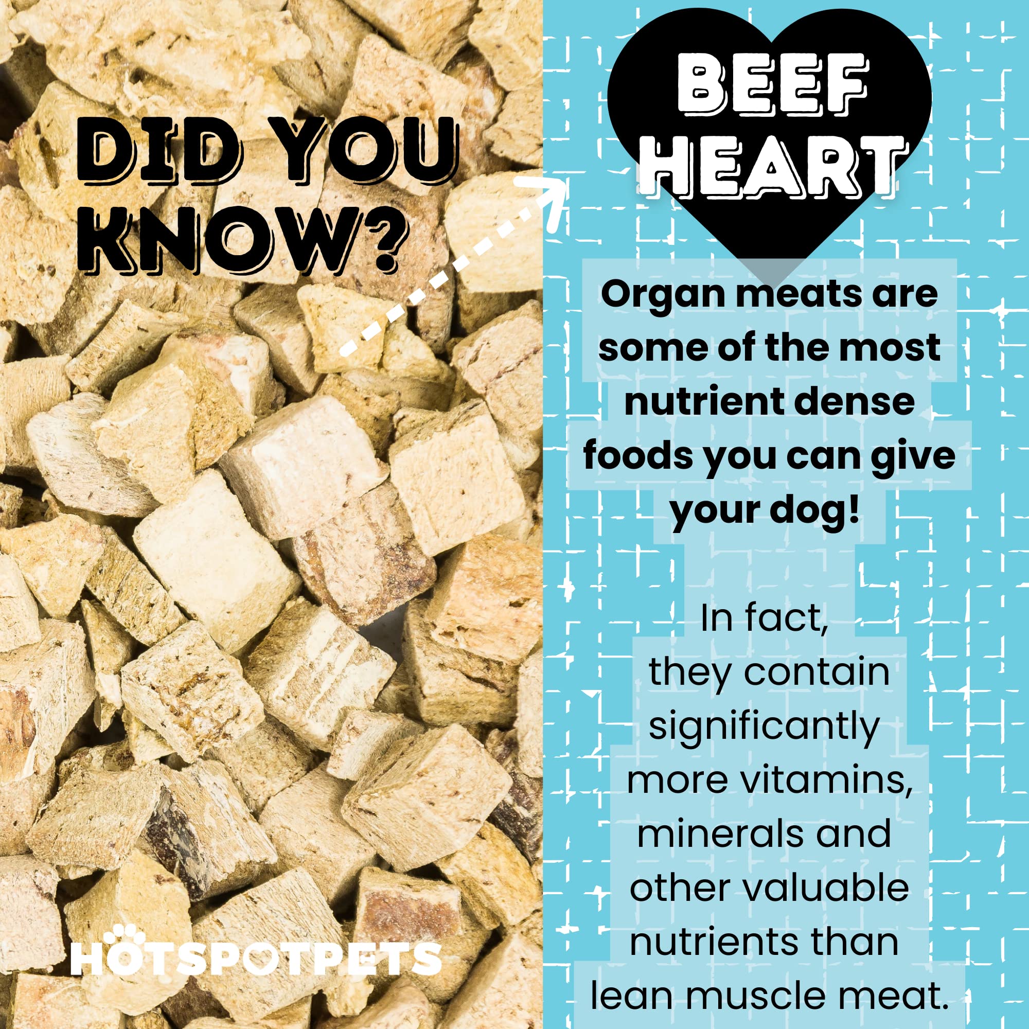 hotspot pets Freeze Dried Raw Beef Meal Toppers for Dogs - Single Protein, All Natural, Grain-Free - Perfect for Training, Toppe