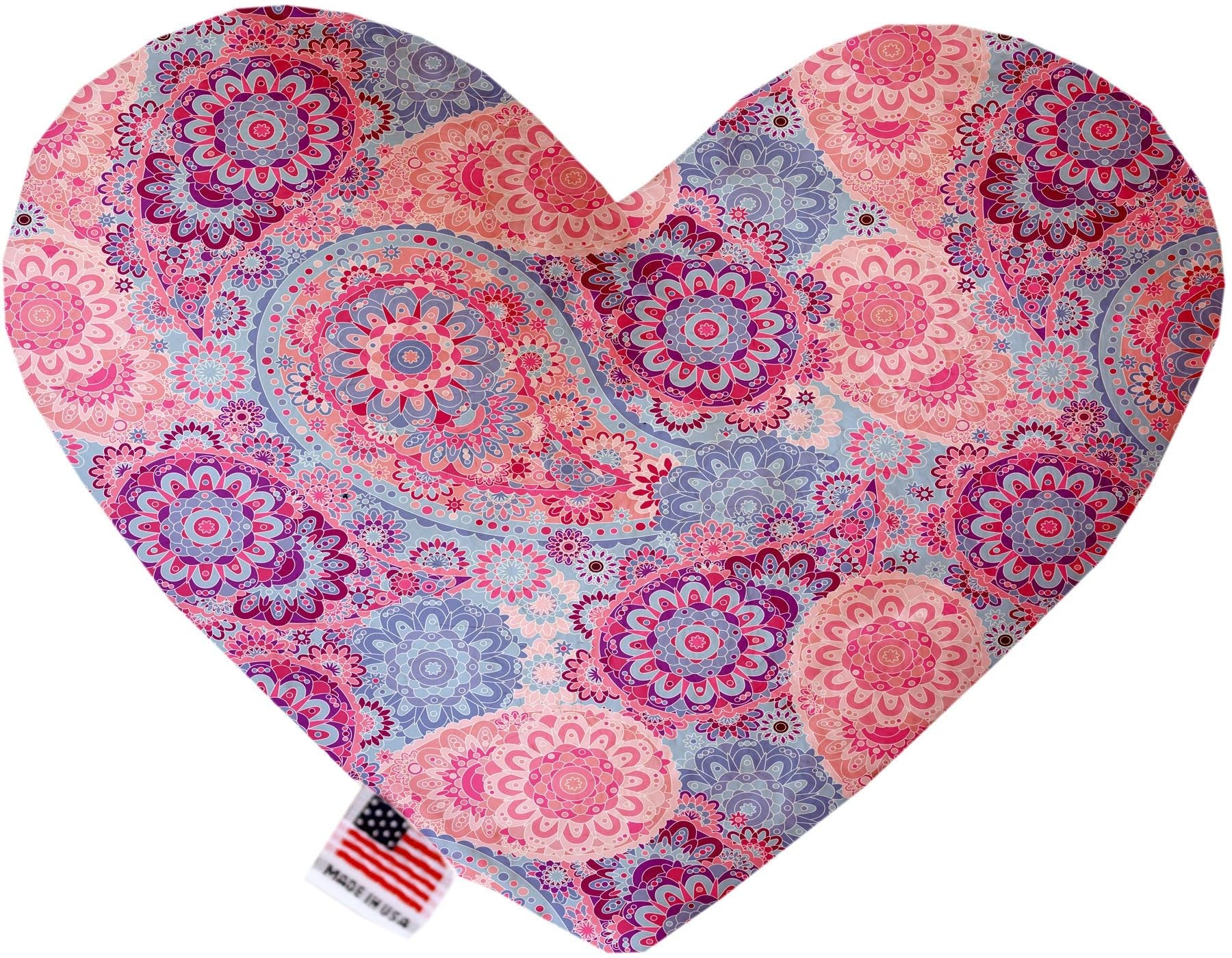 Pet and Dog Plush Heart or Bone Toy, "Dapper Dogs Group" (Available in different sizes, and 9 different pattern options!) Pink Bohemian 8" Plush Heart